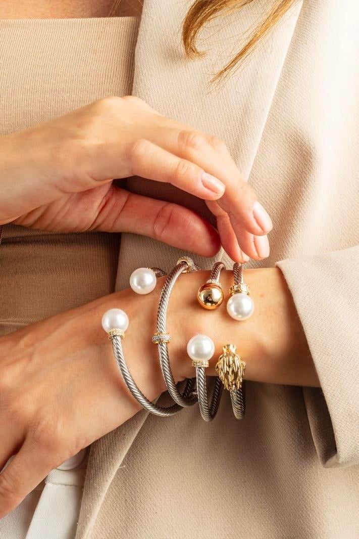 Pearl Two Colour Kelepçe Bileklik