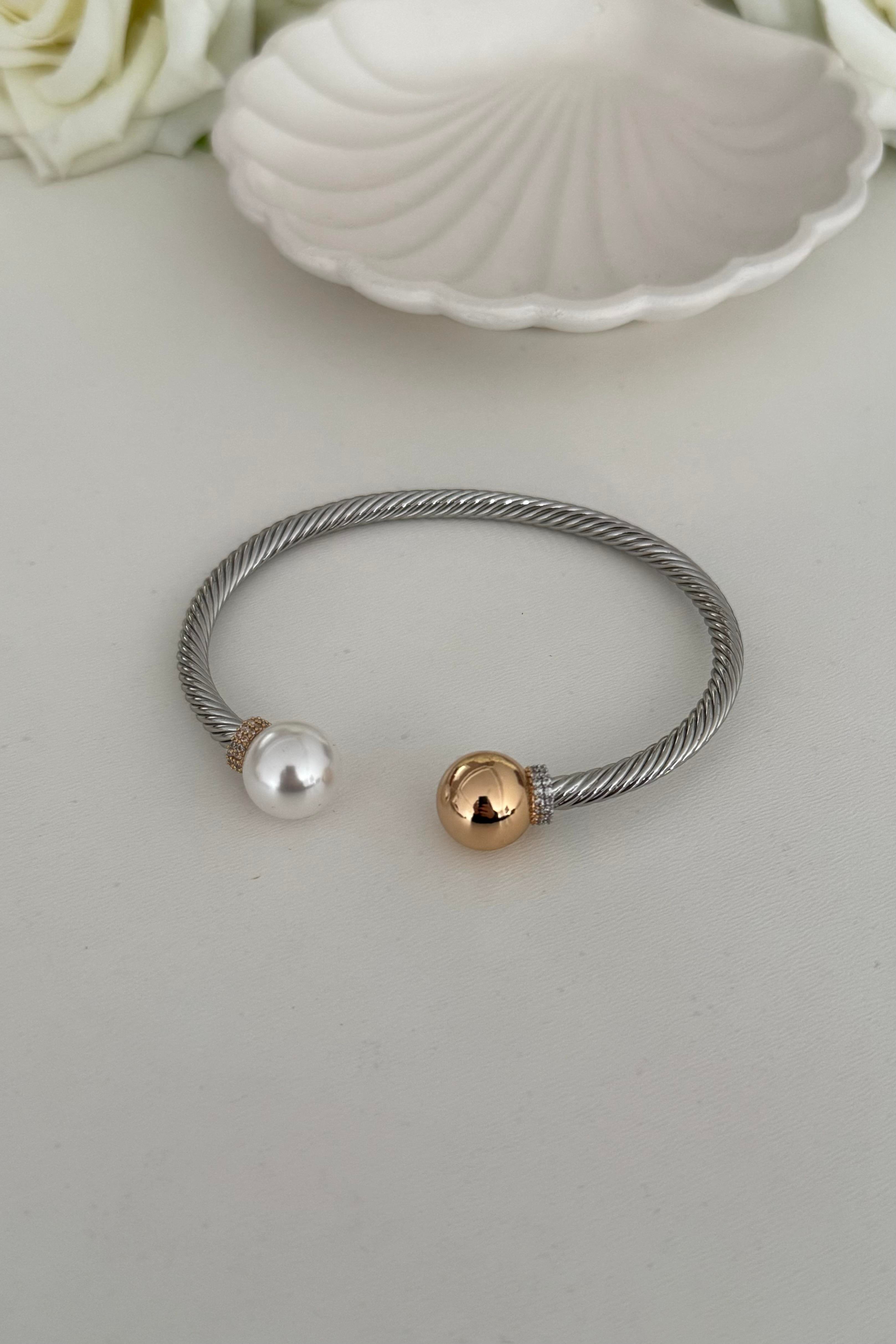 Pearl Two Colour Kelepçe Bileklik