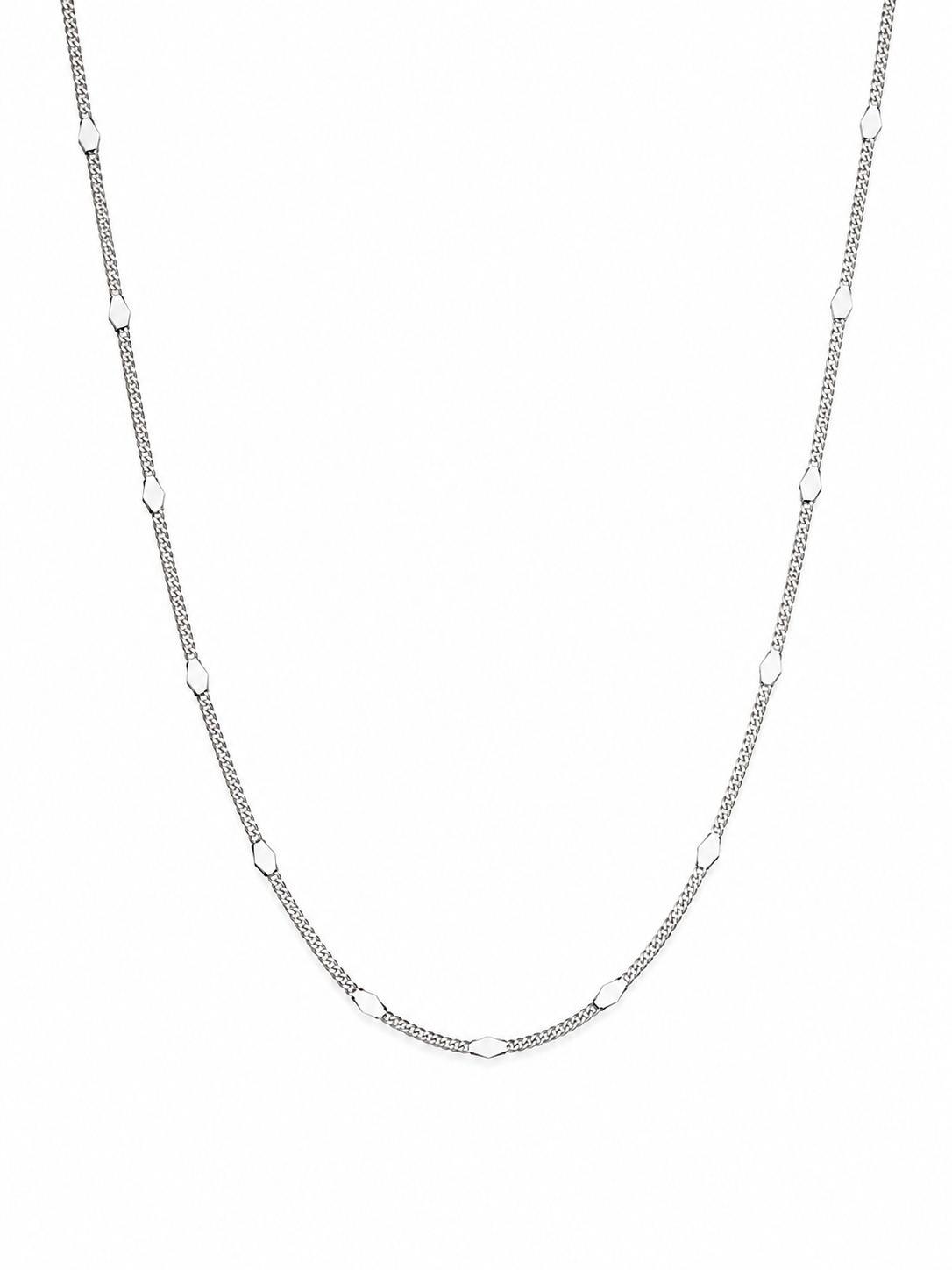 Pul Motifli Silver İnce Zincir Vip Seri Kolye 
