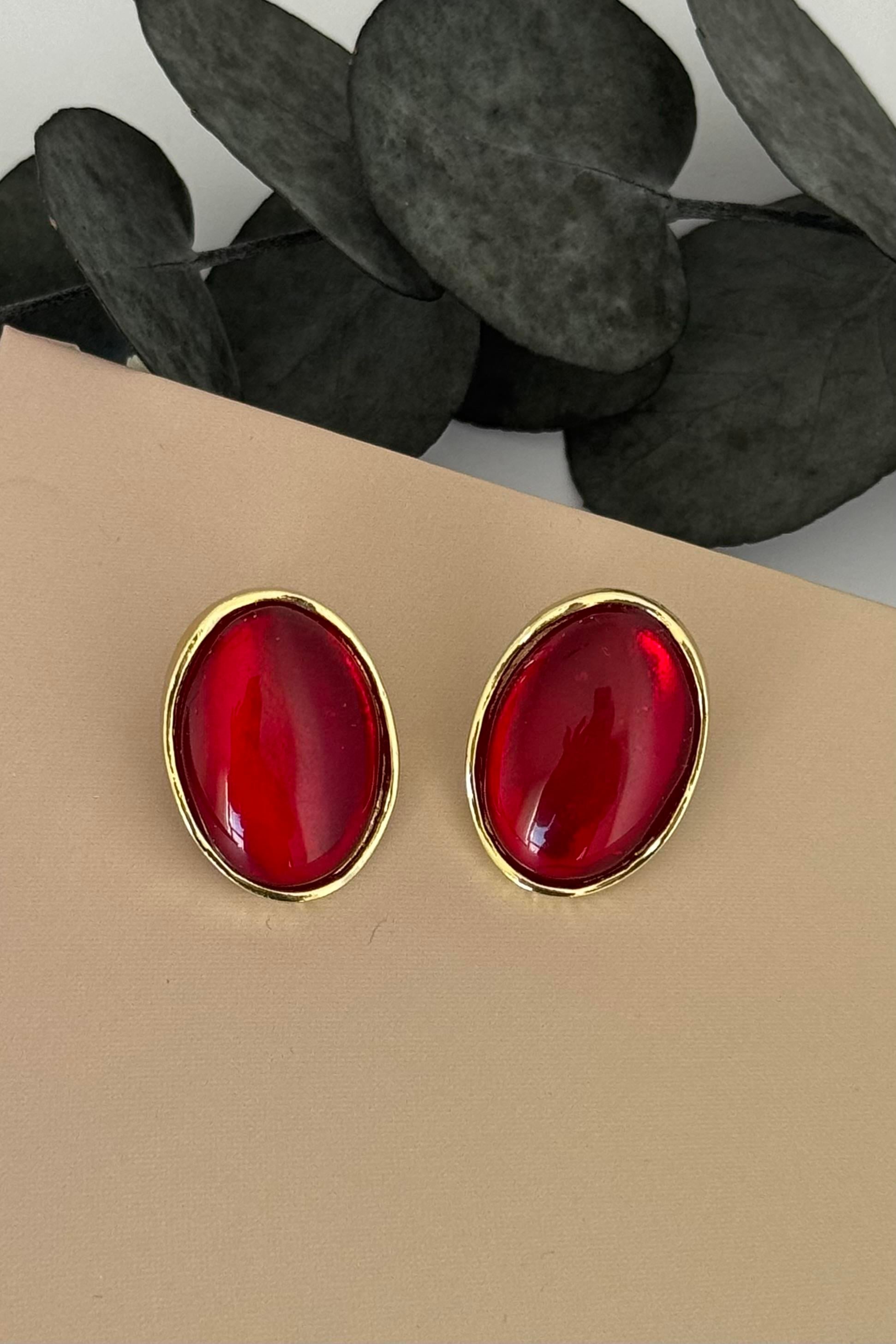 Royal Red Circle Küpe