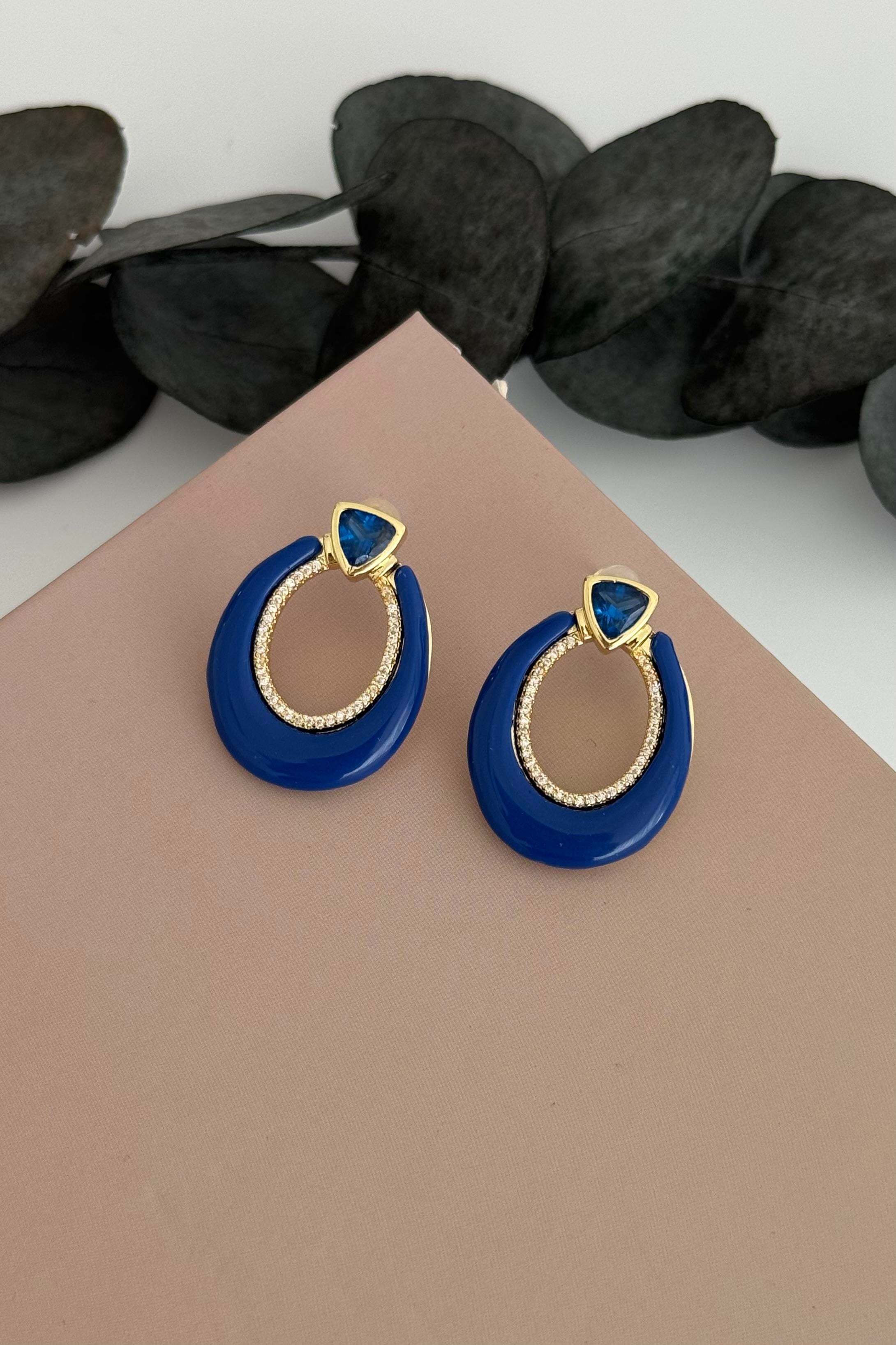 Sapphire Halo Küpe