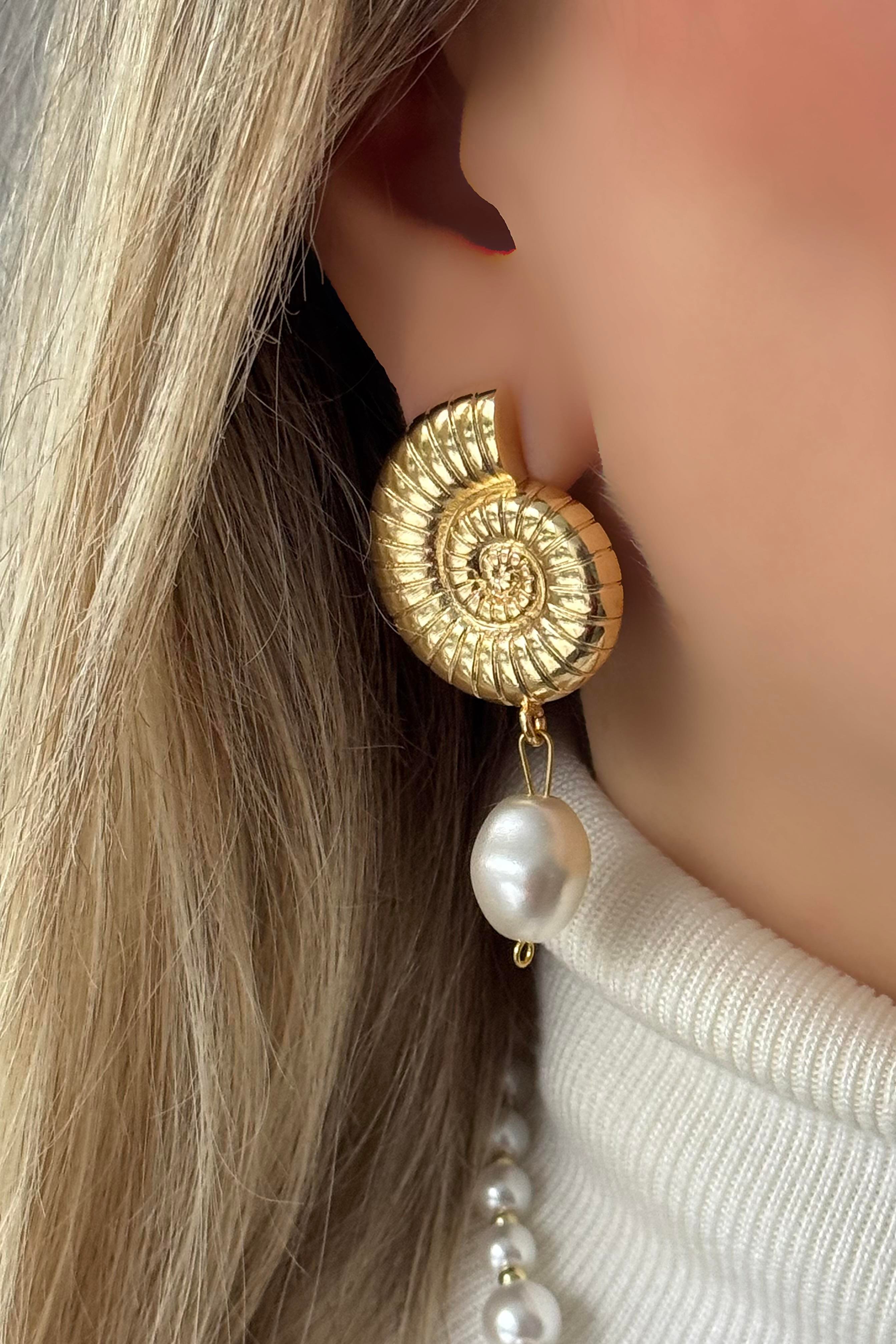 Snail Pearl Küpe
