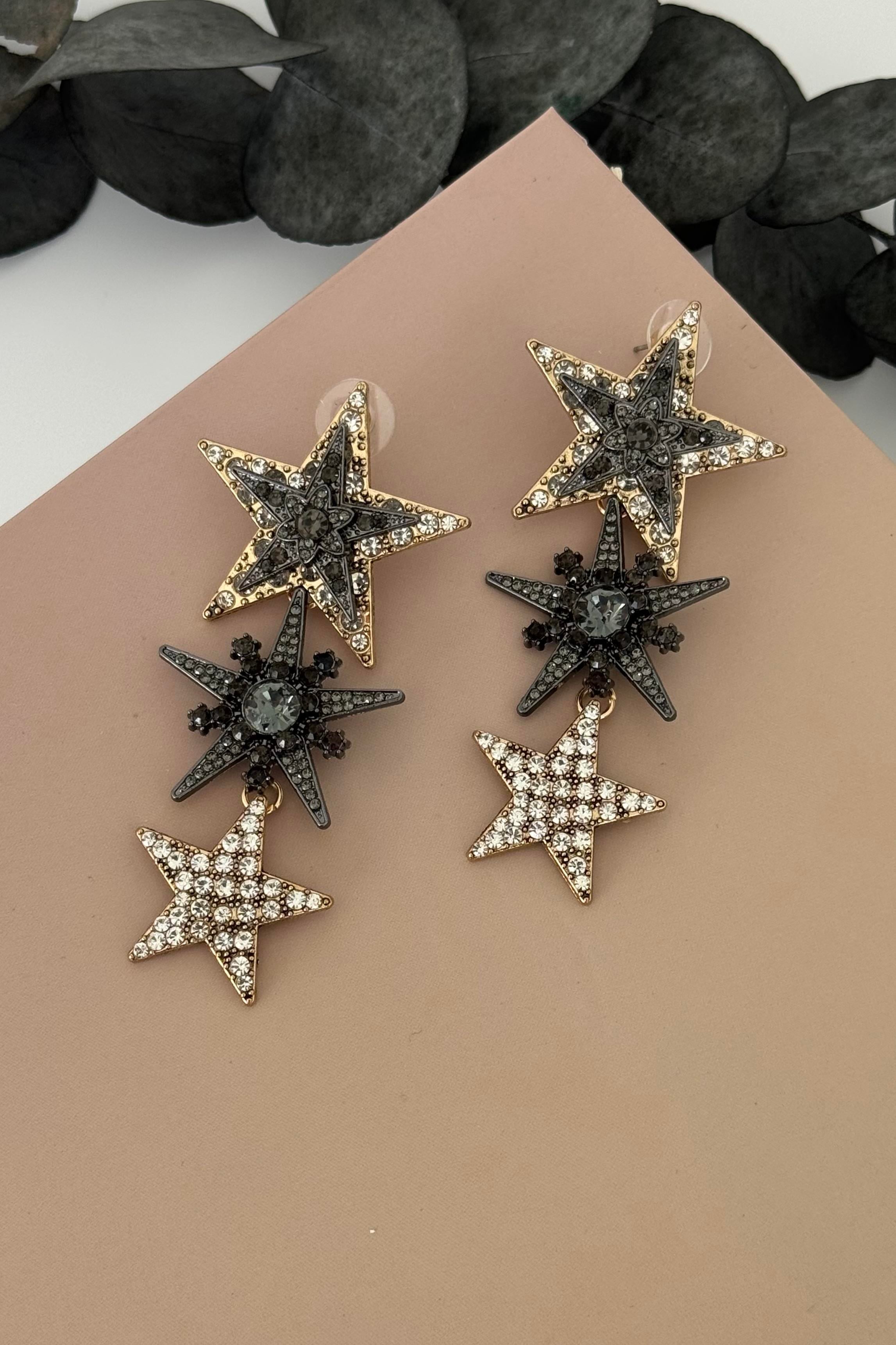 Stellara Siyah Küpe