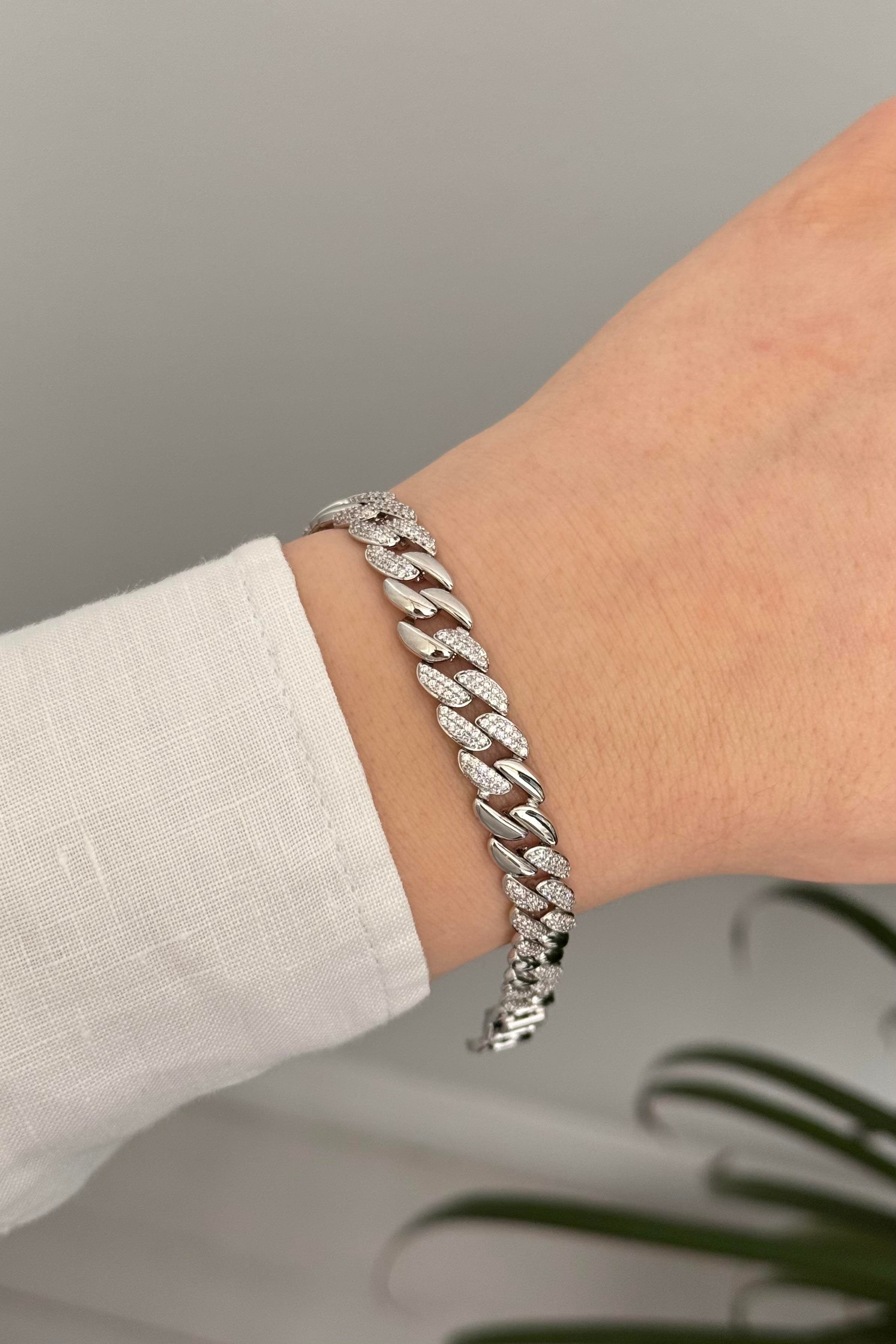 Taşlı Silver Vip Seri Bileklik