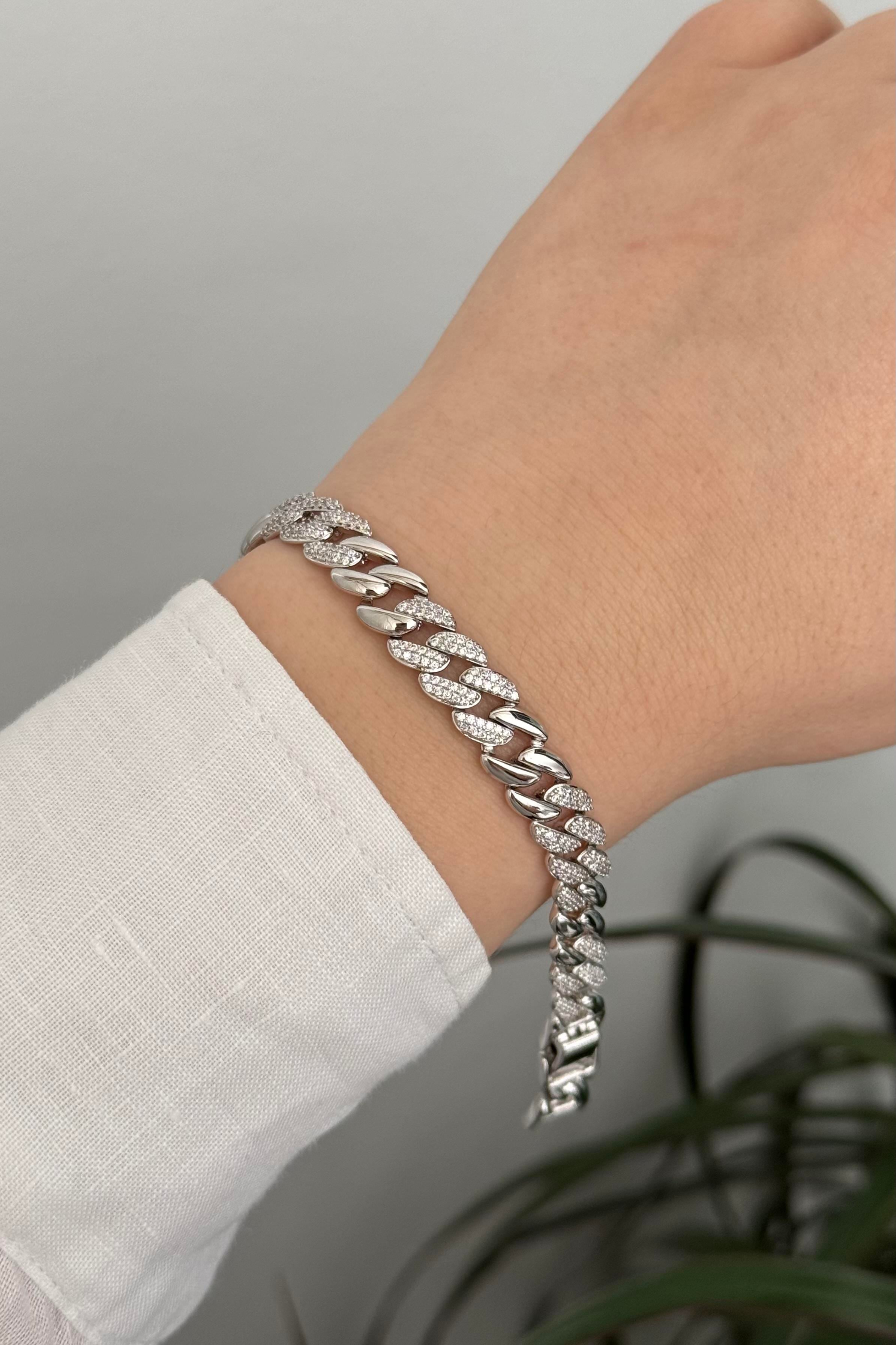 Taşlı Silver Vip Seri Bileklik
