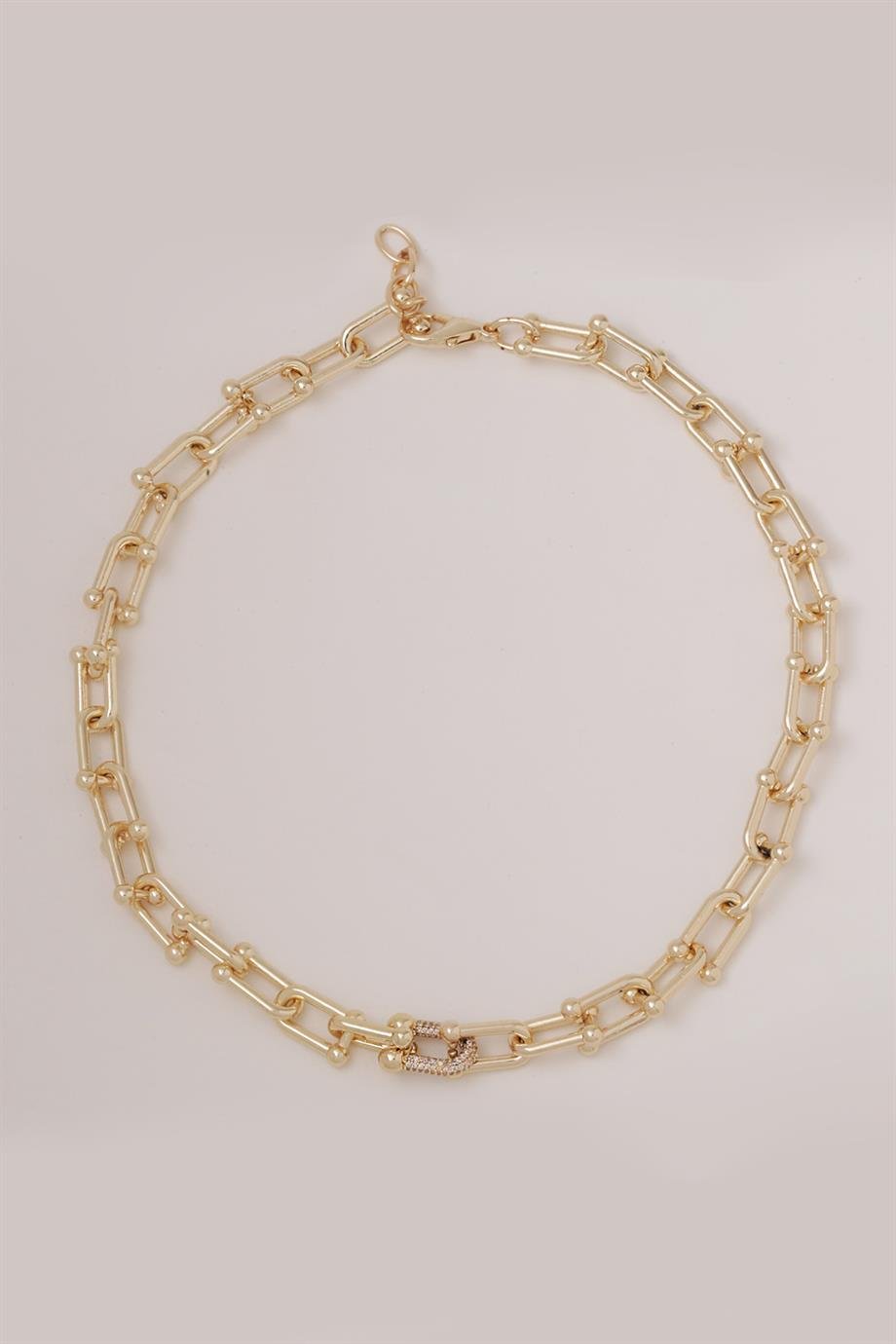 TF Taşlı Gold Kolye