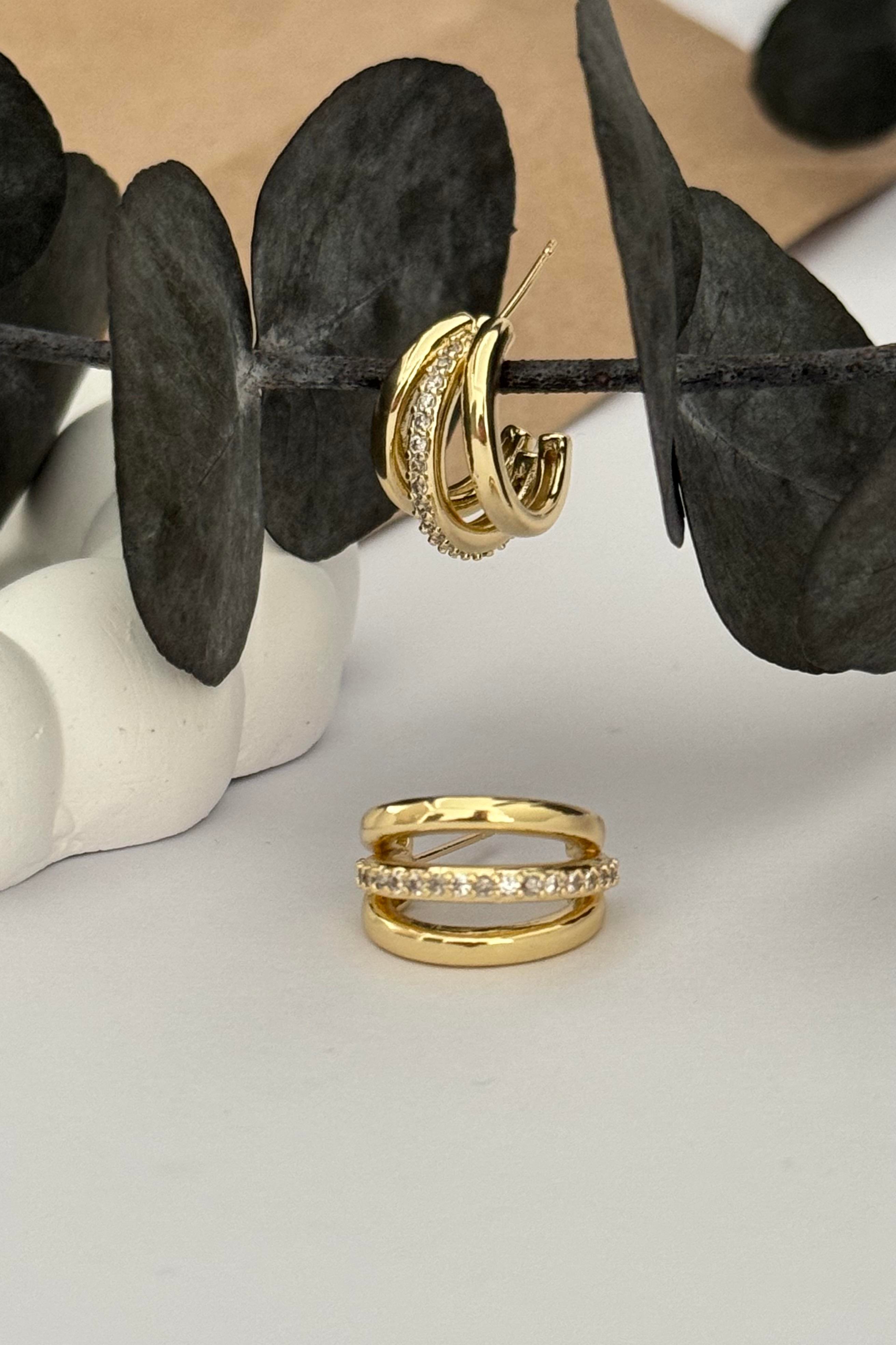 Three Hoop Küpe