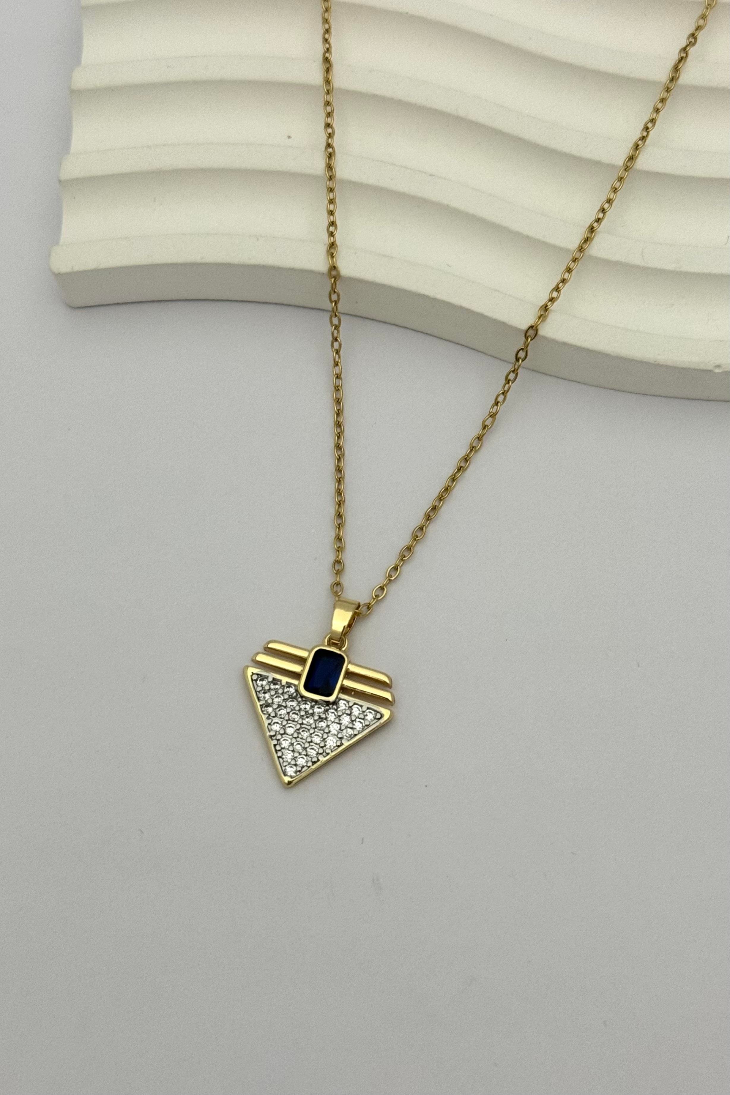 Triangle Night Blue Kolye