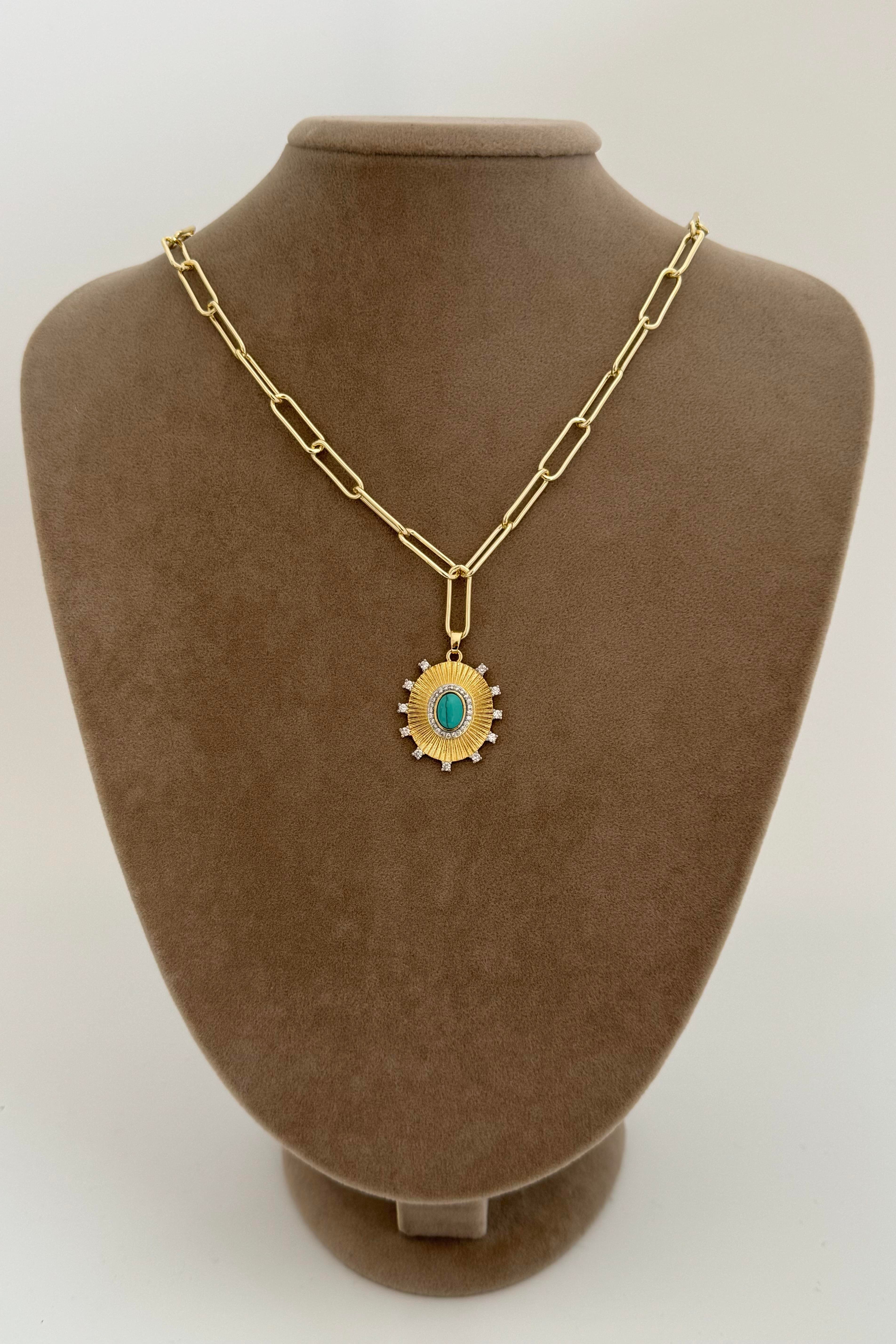 Turquoise Sun Kolye