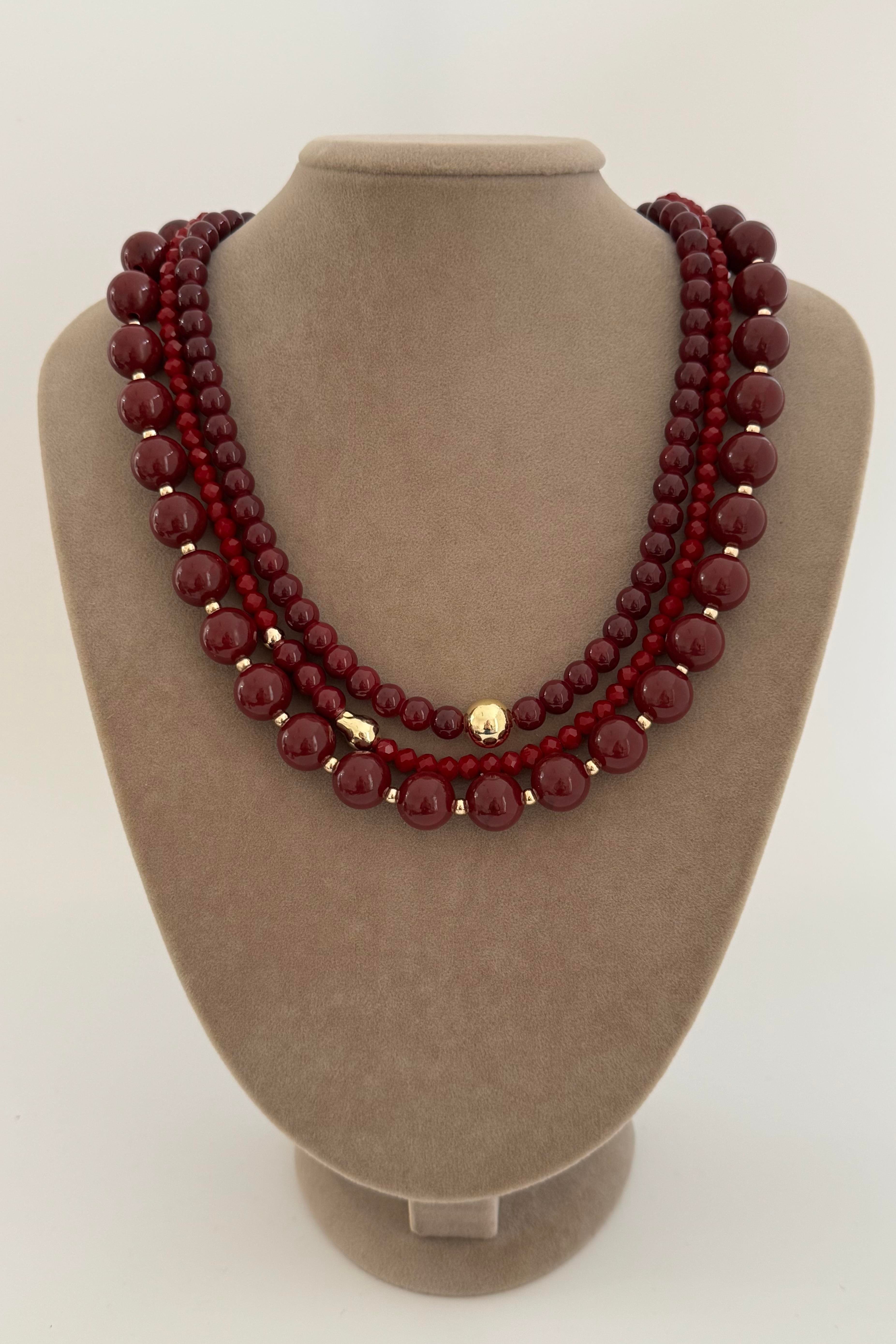 Velvet Bordo Kolye