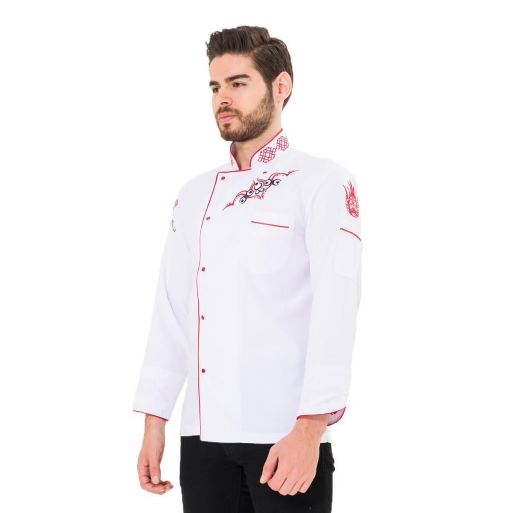 Aşçı Ceketi, Nakışlı, Beyaz -3E710- İş Elbiseleri, Mutfak, Şef