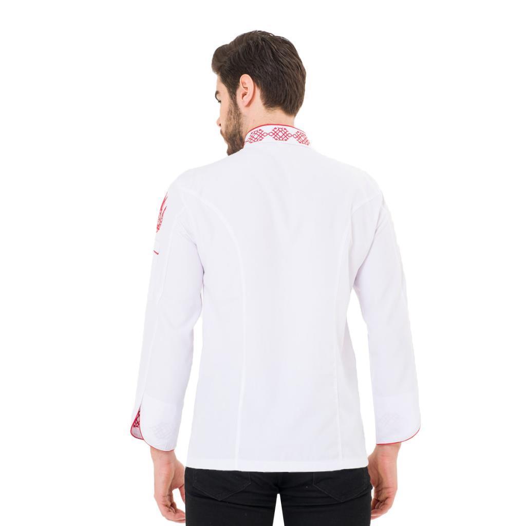 Aşçı Ceketi, Nakışlı, Beyaz -3E710- İş Elbiseleri, Mutfak, Şef