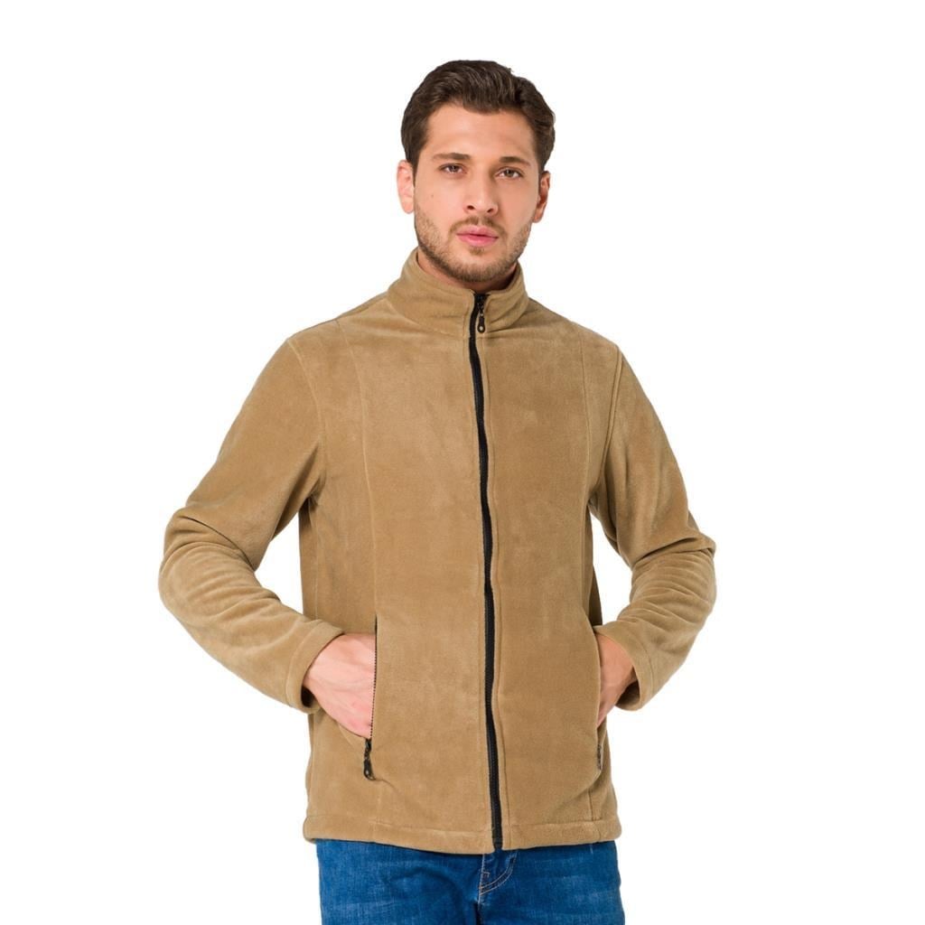Şensel, Erkek Polar Mont, Bej -99E411- Cepli,Fermuarlı,Outdoor