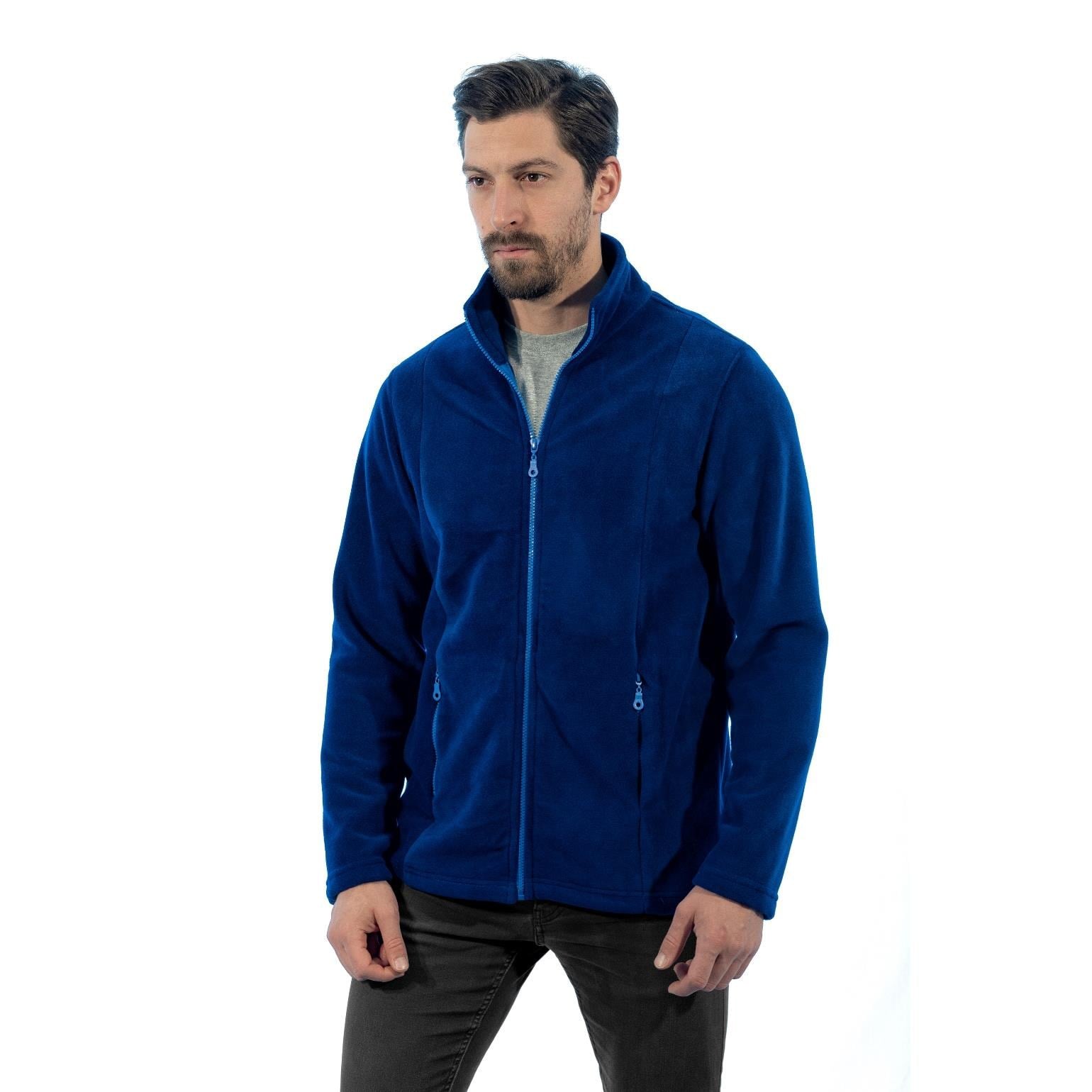 Şensel, Erkek Polar Mont, Saks Mavi -99E441- Cepli, Outdoor