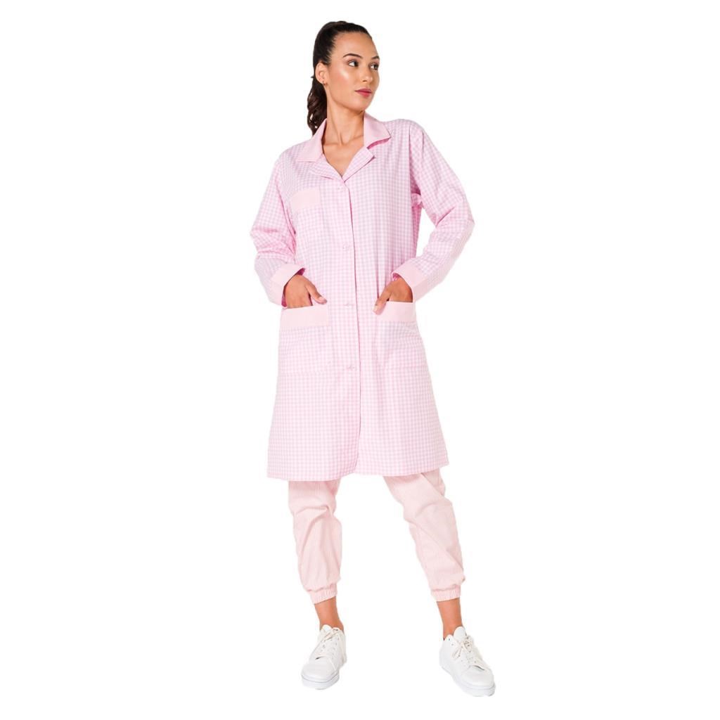 Şensel, Kadın Önlük, Pembe-Beyaz Pötükare -94E563- İş Önlüğü