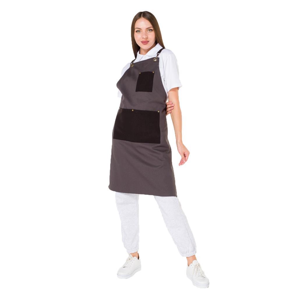 Şensel, Ön Önlük, Gri, Boyundan Askılı -93E682- Su ve Yağ İtici