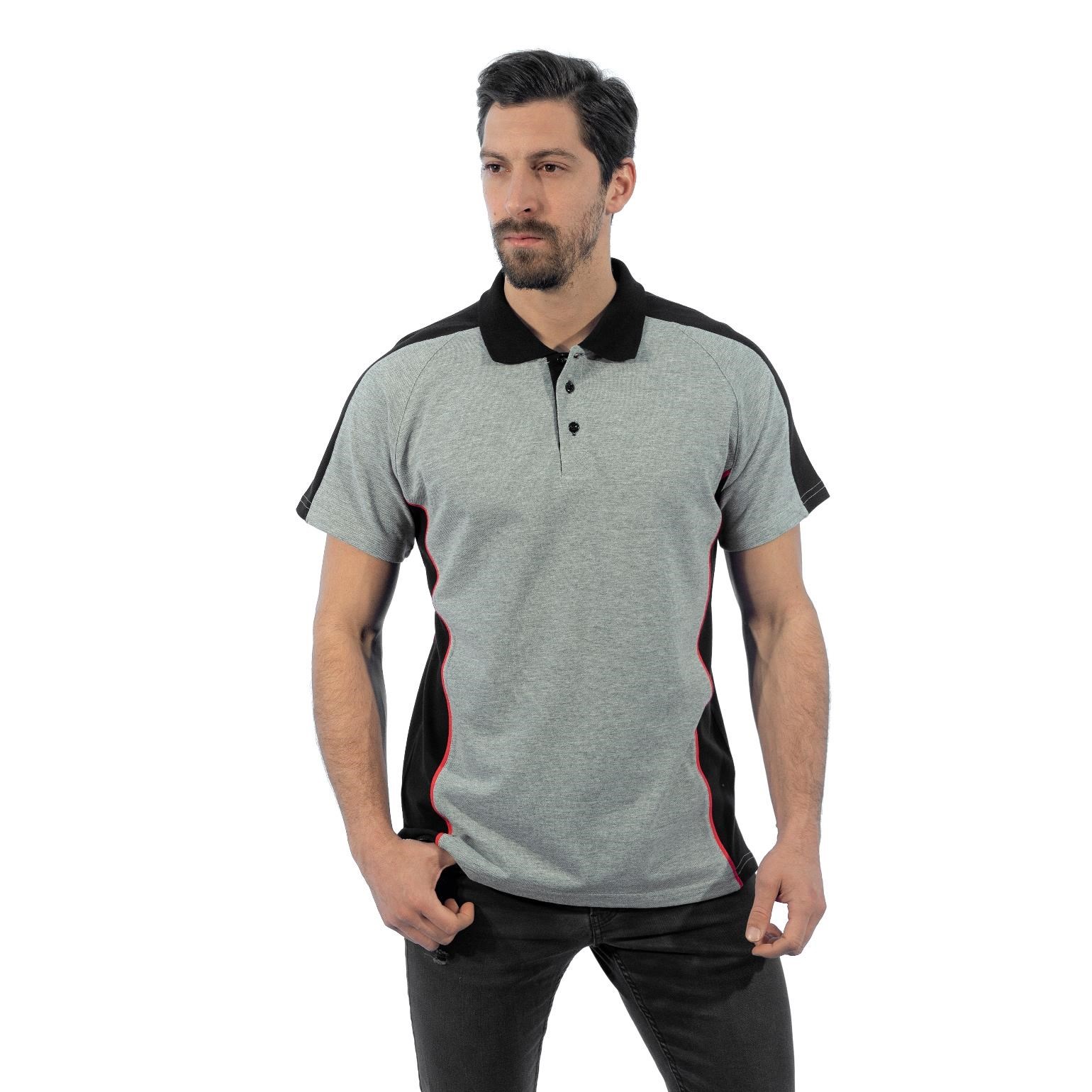 Şensel, Polo Yaka Tişört, Gri-Siyah -136E1482- Tshirt, T-shirt