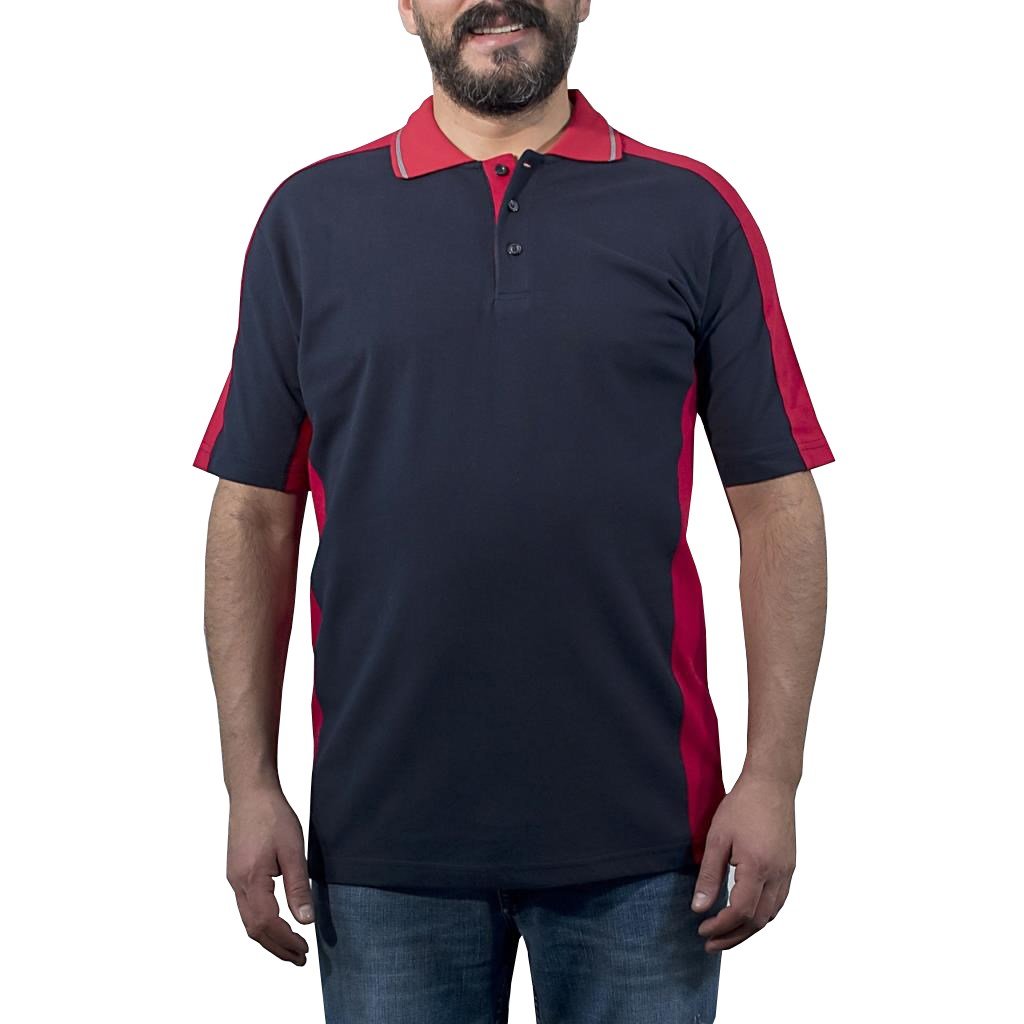 Şensel, Polo Yaka Tişört, Lacivert-Kırmızı -136E1392- Tshirt