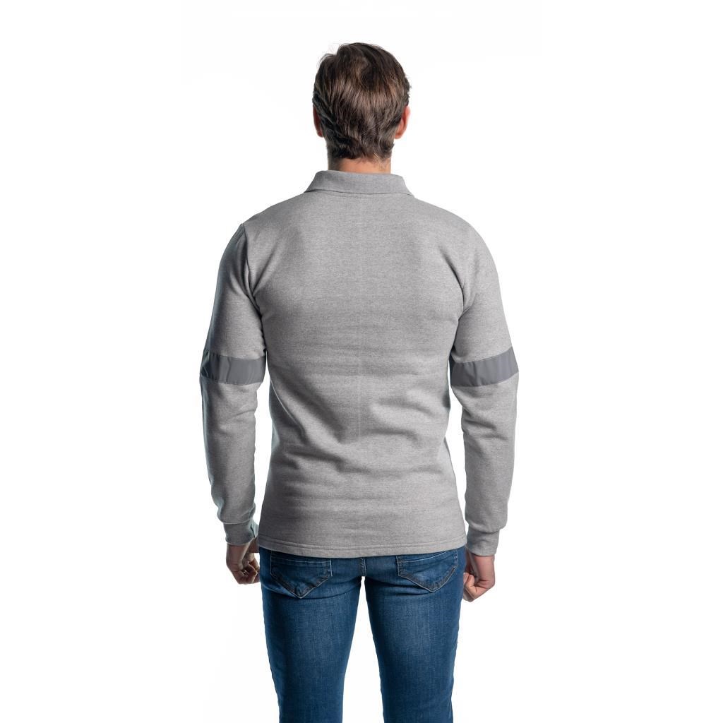 Şensel, Reflektörlü Sweatshirt, Açık Gri, Polo Yaka -107E5630-
