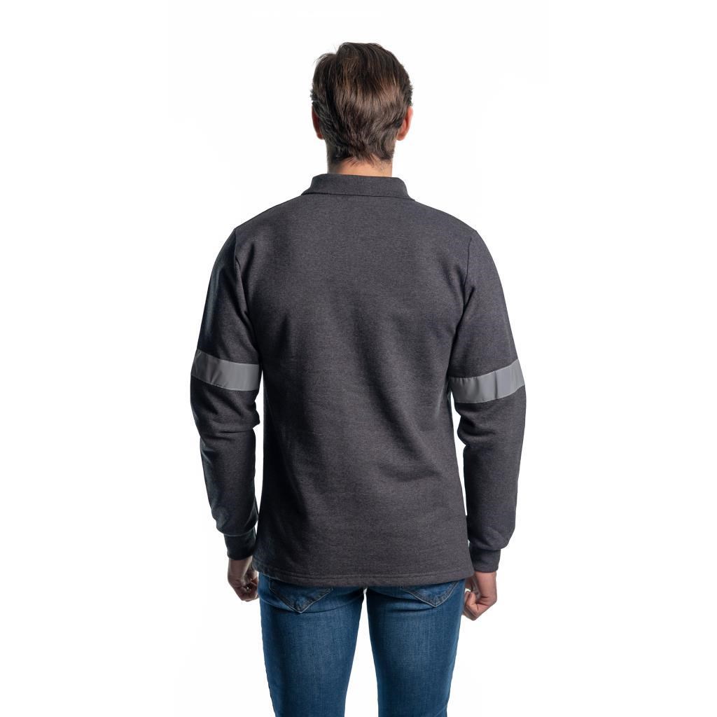 Şensel, Reflektörlü Sweatshirt, Koyu Gri, Polo Yaka -107E5632-