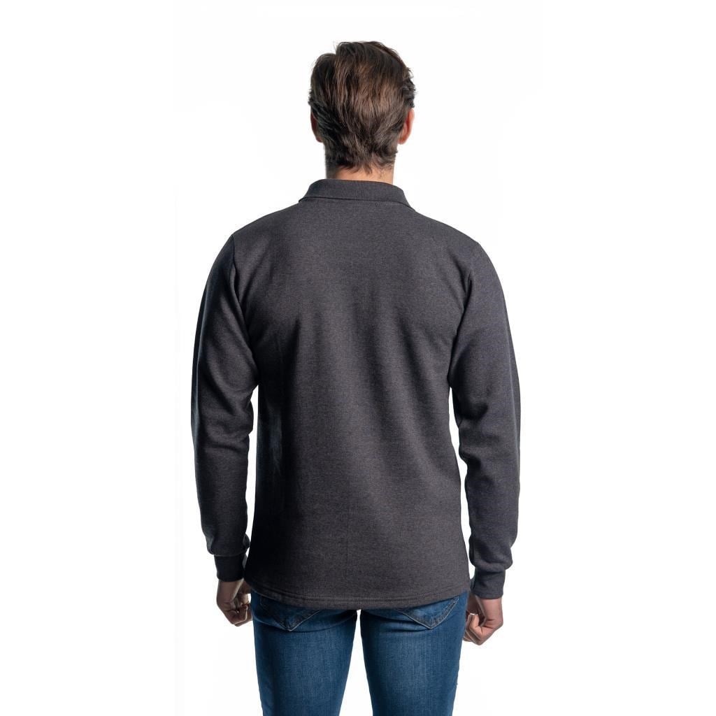 Şensel, Sweatshirt, Koyu Gri, Polo Yaka -107E5432- Pamuklu
