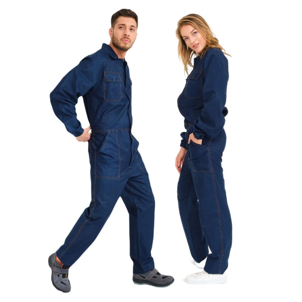 Şensel, Yazlık Kot Tulum, Lacivert -55E1445- İş Elbisesi, UNISEX