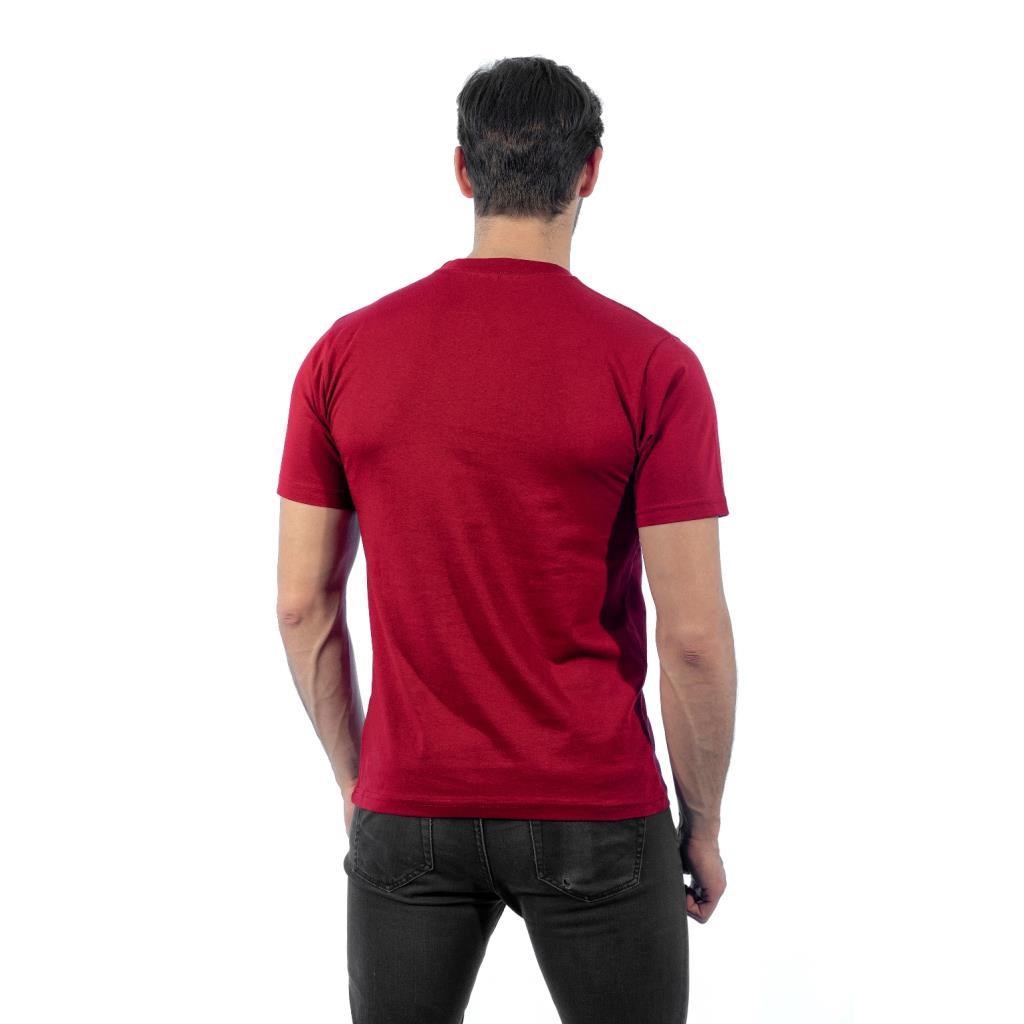 Sıfır Yaka Tişört, Bordo -113E315- Bisiklet Yaka Tshirt, T-shirt
