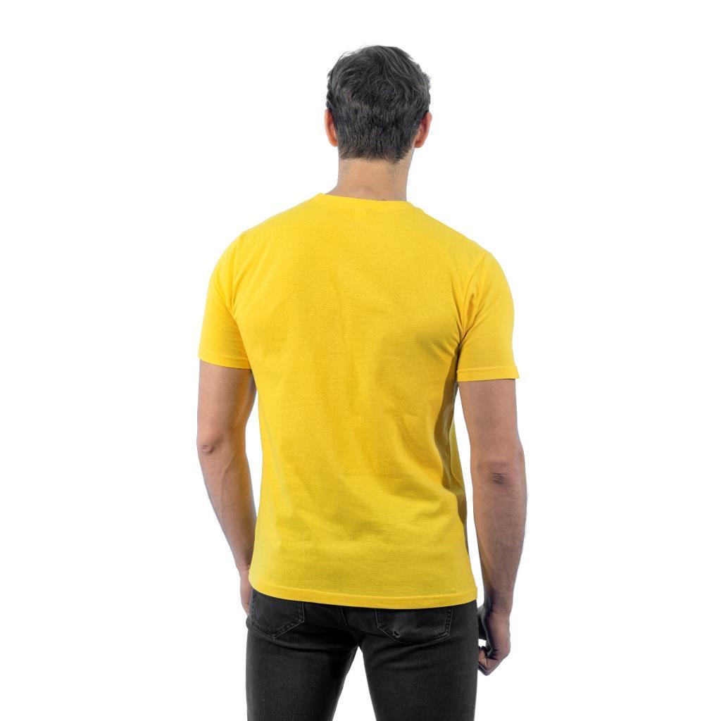 Sıfır Yaka Tişört, Sarı -112E565- Bisiklet Yaka Tshirt