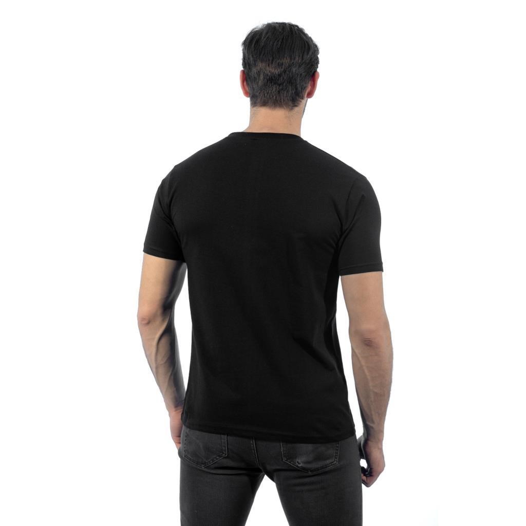 Sıfır Yaka Tişört, Siyah -112E450- Bisiklet Yaka Tshirt, T-shirt