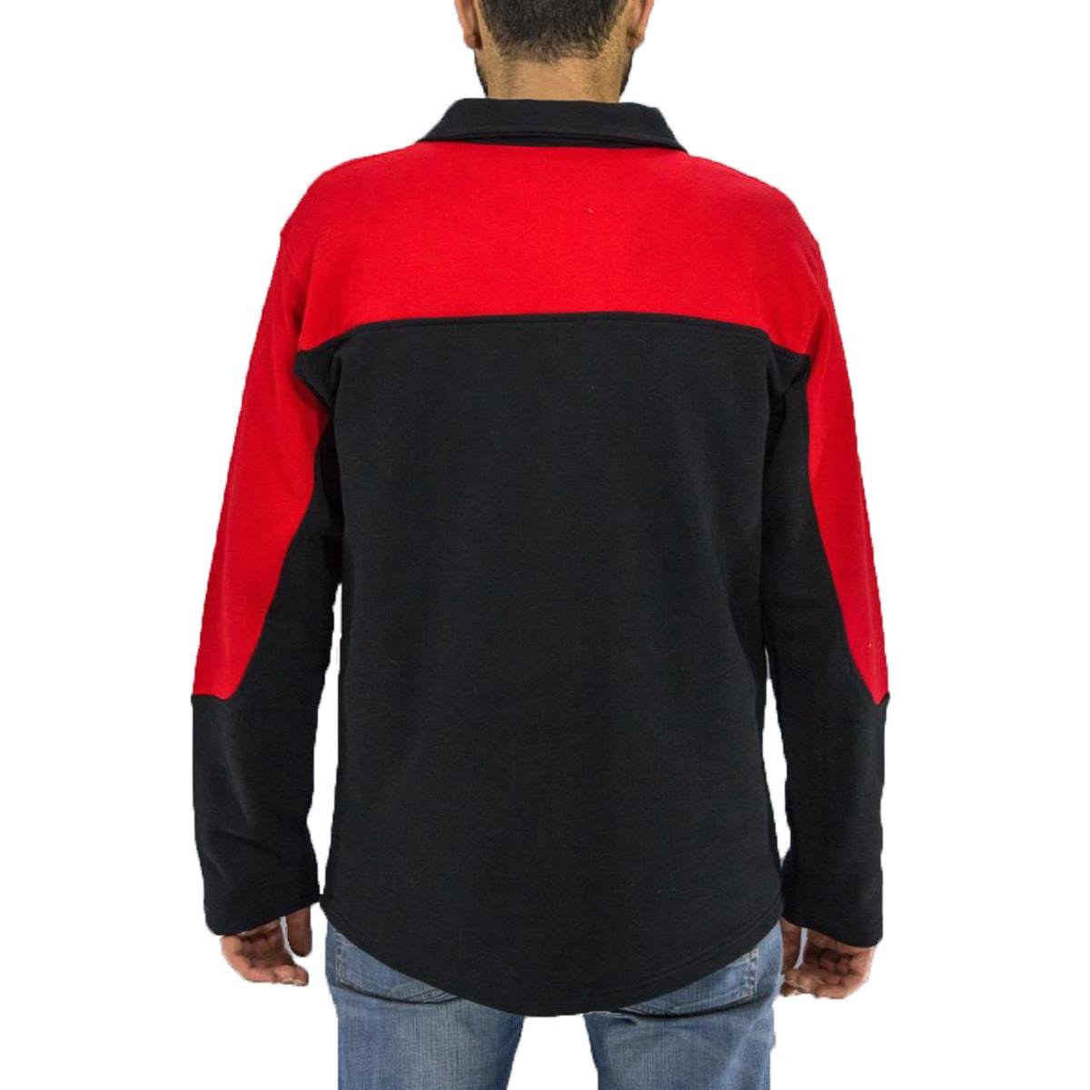 Sweatshirt, Yakalı, Kışlık İş Elbiseleri -Kırmızı/Siyah-