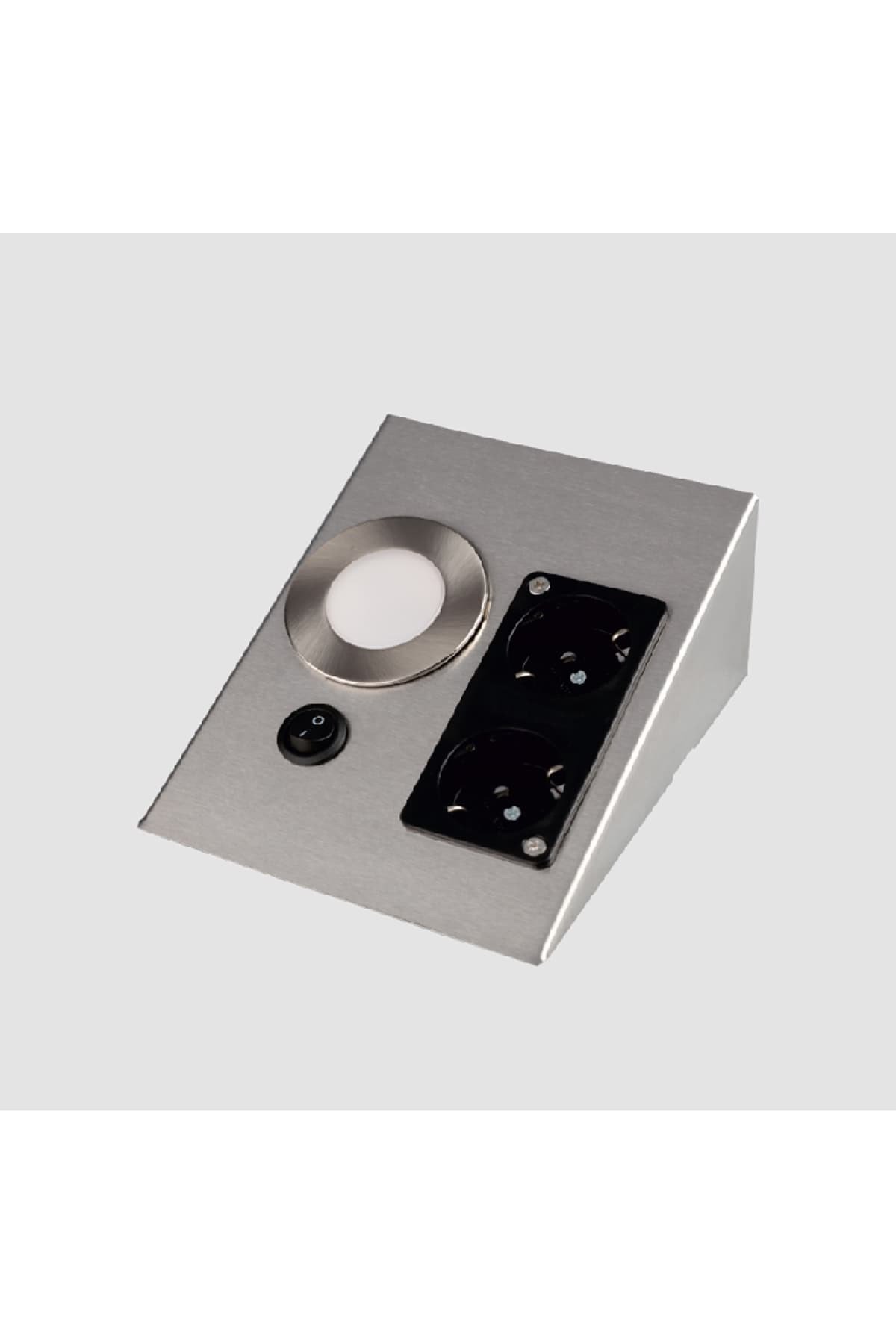 1W ÜÇGEN SPOT BEYAZ (LEDLİ+ÇİFT PRİZLİ) KROM KASA CT 5110