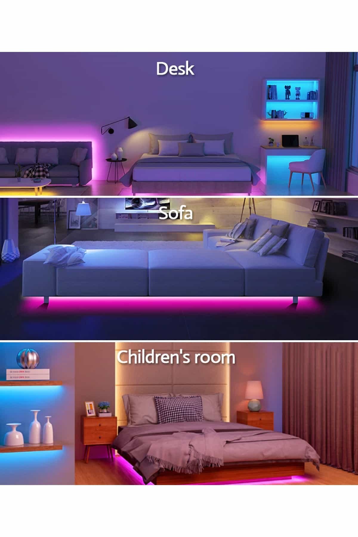 5 METRE RGB ŞERİT LEDLİ HAZIR SET (ADAPTÖR - LED - KUMANDA) CT 4557
