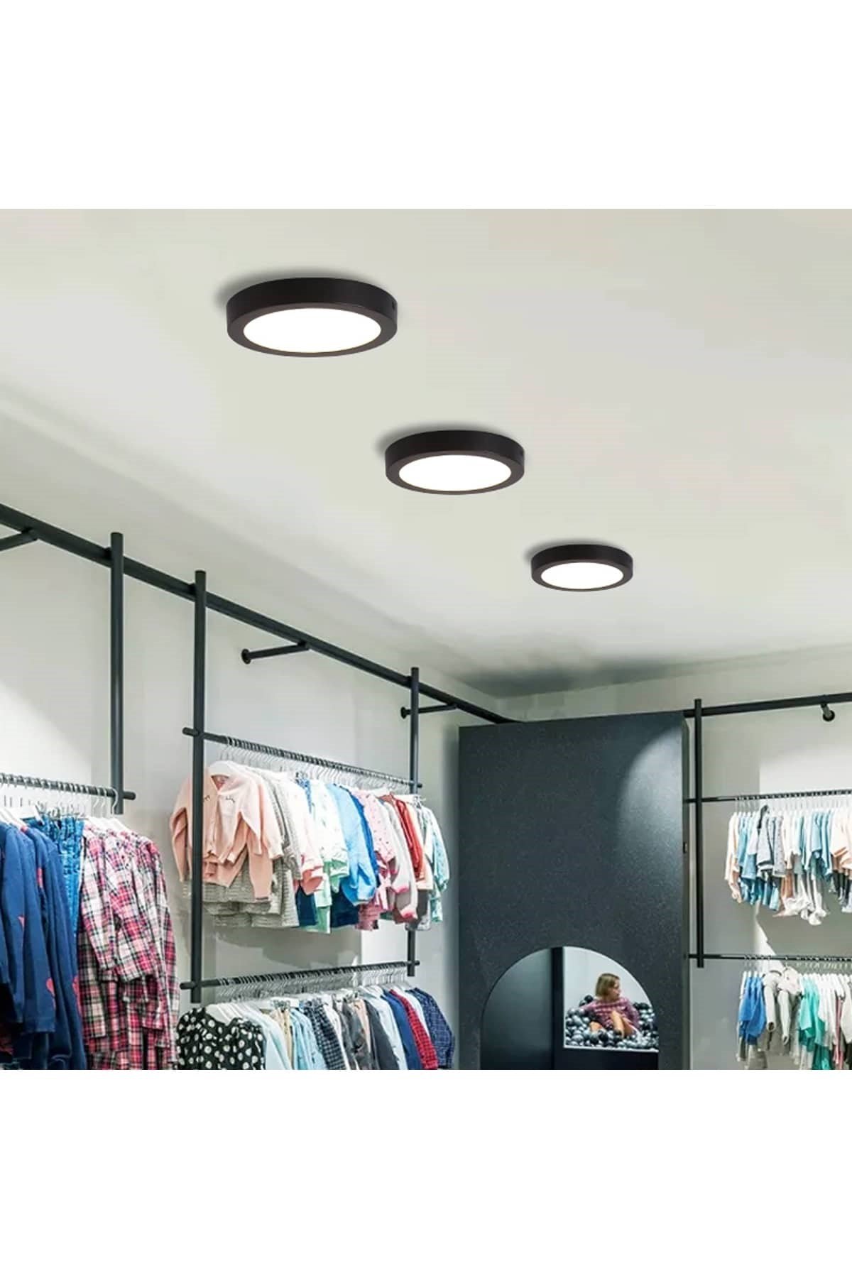 CT 5233 18W SIVA ÜSTÜ LED ARMATÜR (YUVARLAK) (BEYAZ) 6400K SİYAH KASA