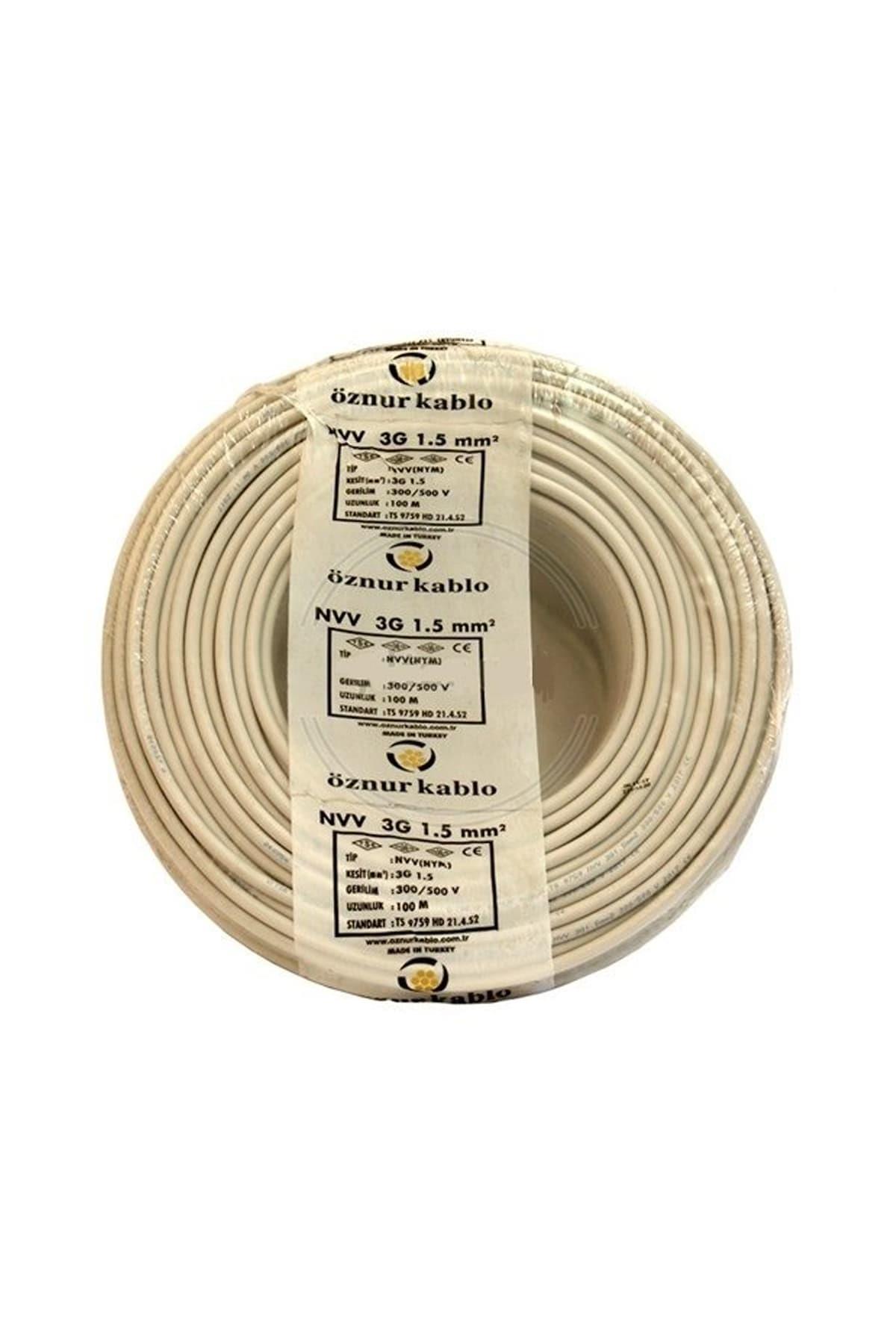 Öznur 3*1,5 Mm Antigron Elektrik Kablosu 100 Metre |Aydınlatmacım|Elektrik Kabloları|ÖZNUR|CKR-K057