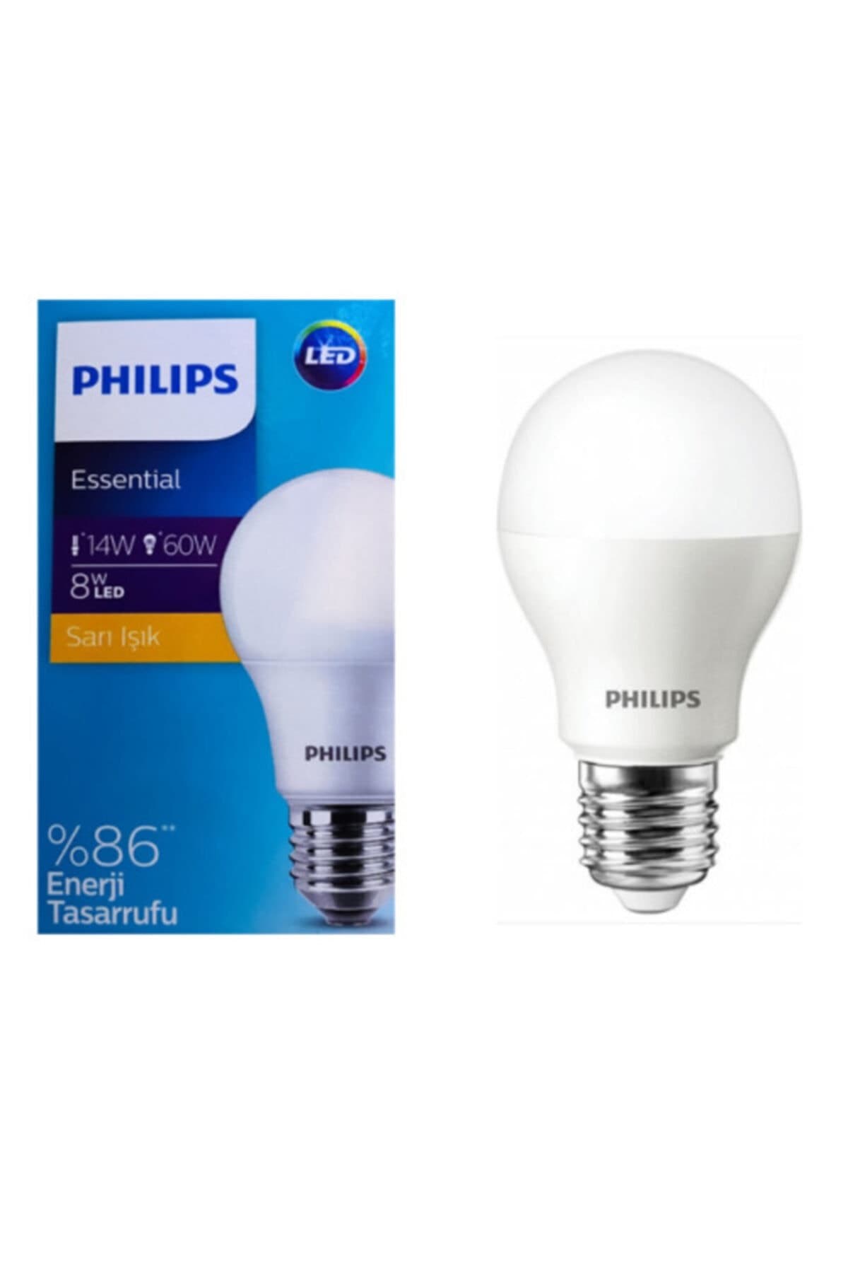 Uygun Fiyatlı Philips Essential 8W E27 Duy Led Ampul | Aydınlatmacım|E27 Led Ampuller|PHİLİPS|PHPS-080
