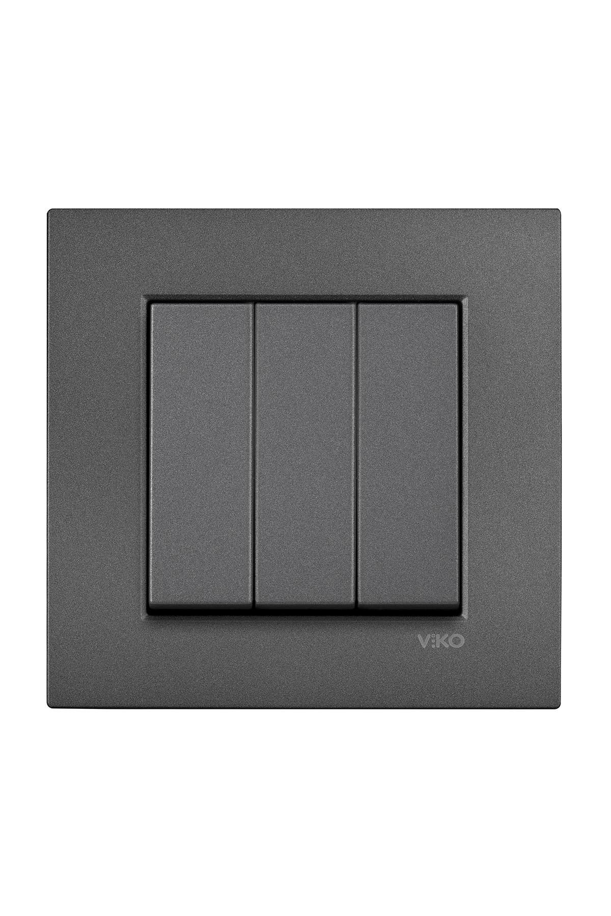 VİKO NOVELLA FÜME  ÜÇLÜ ANAHTAR DÜĞME + MEKANİZMA