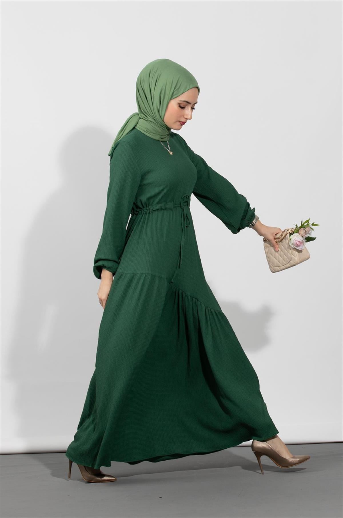 Beli Tüneli Elbise-Zümrüt