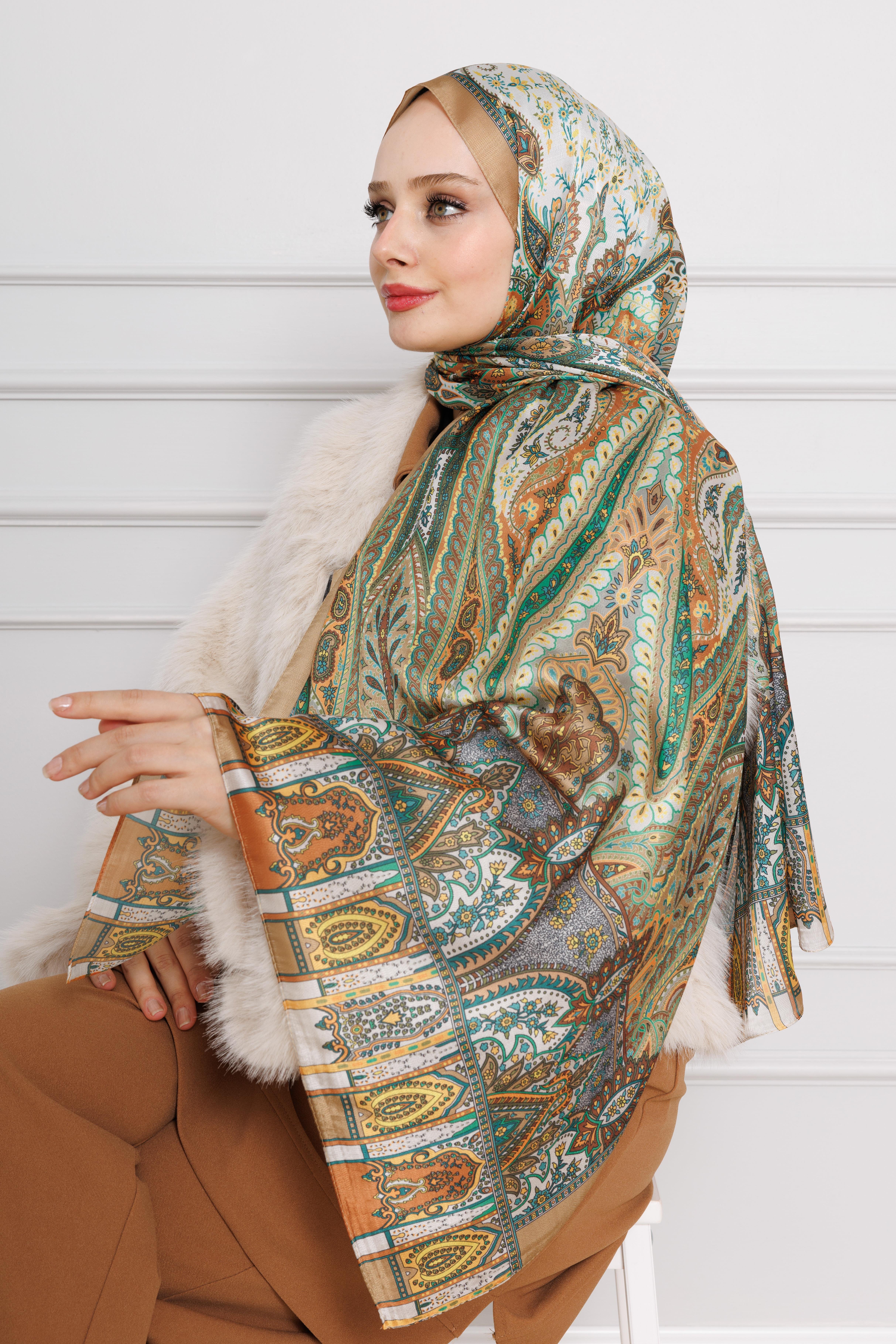 Hint İpeği Şal-Camel