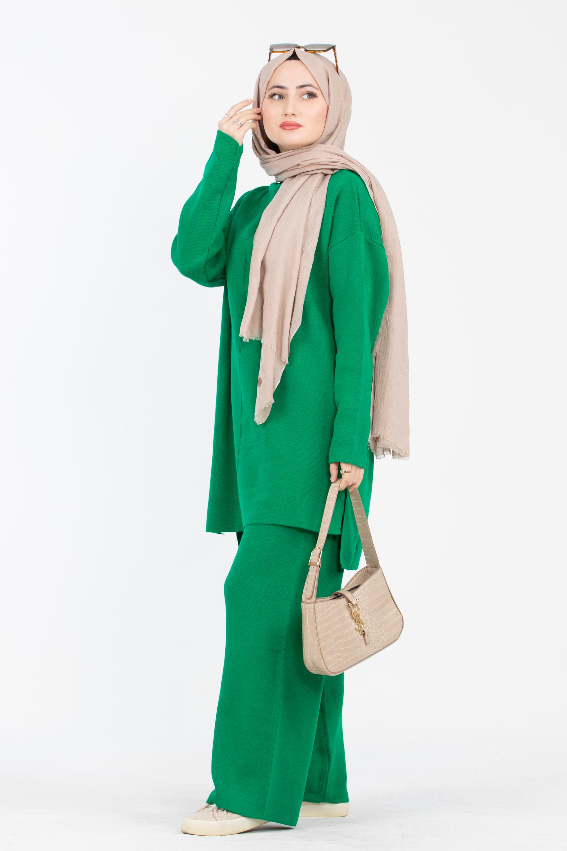Oversize Triko Takım-Yeşil