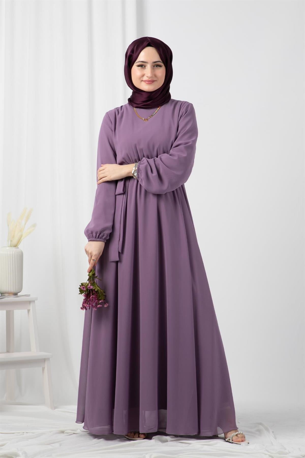 Şifon Elbise-lila