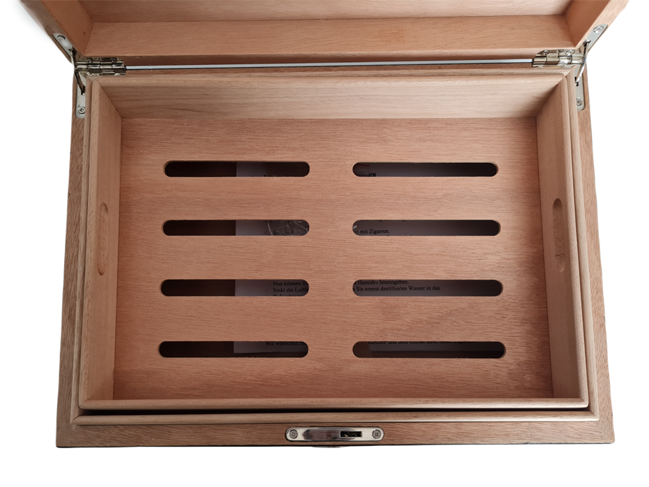 Basic German Humidor Puro Kutusu Kilitli Siyah/Ahşap 30's