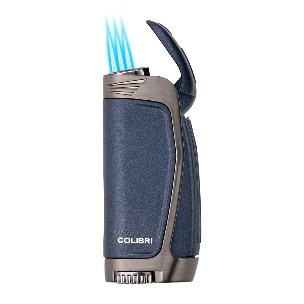 Colibri Enterprise E3 Koyu Mavi/Gunmetal Gold Üç Torch Puro Çakmağı