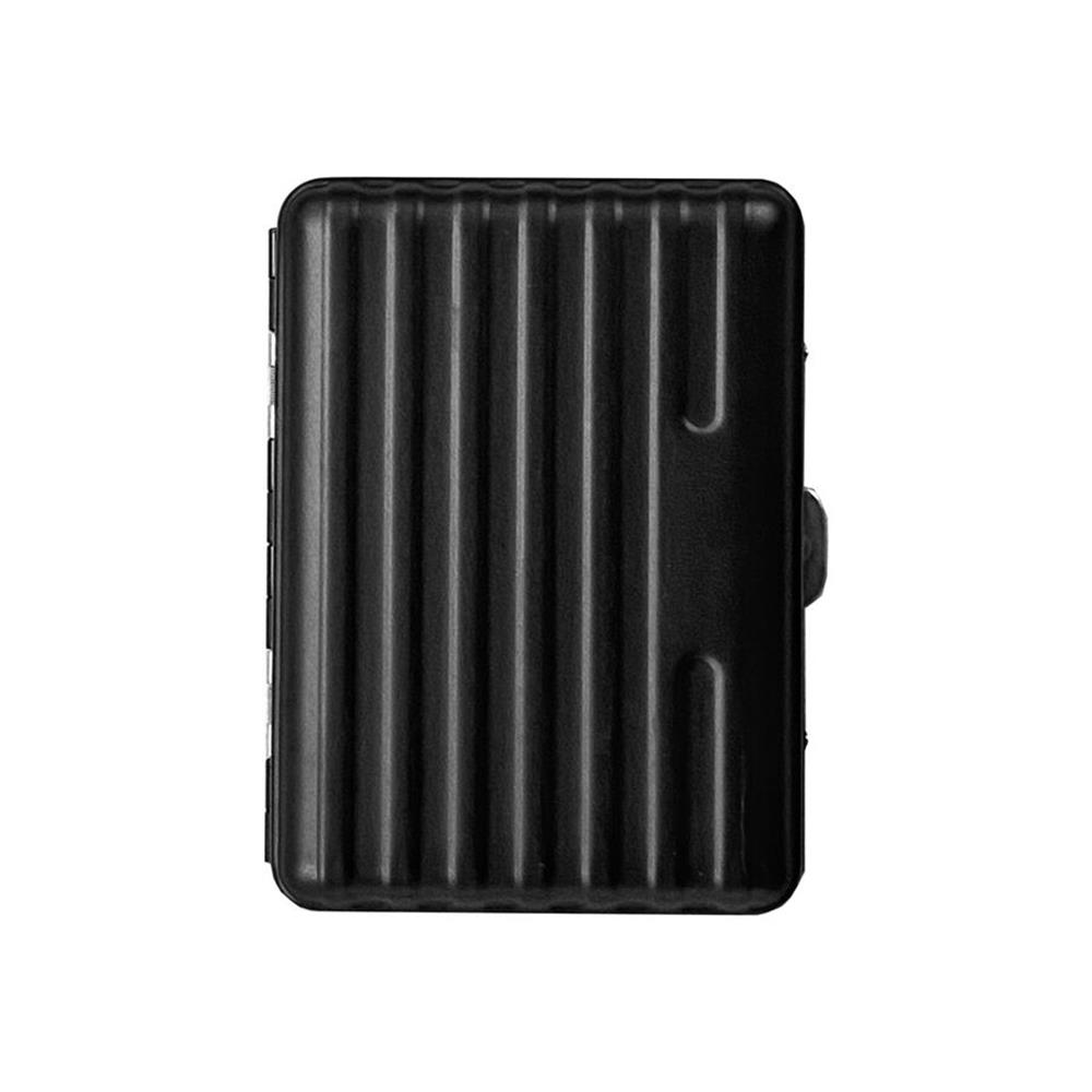 Cool Bavul Desen Metal Kısa Sgara Tabakası 12li Satin Siyah