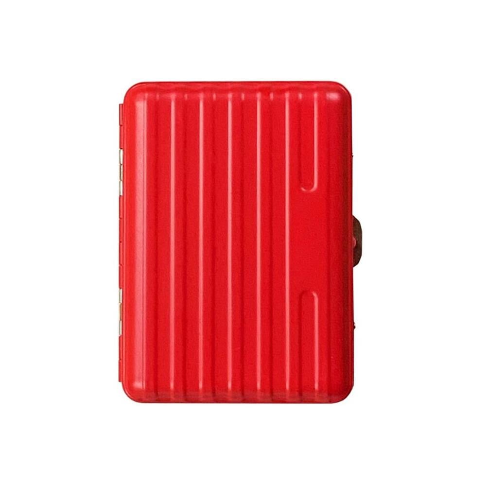 Cool Bavul Desen Metal Kısa Sgara Tabakası 12li Satin Kırmızı