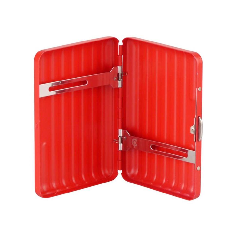 Cool Bavul Desen Metal Kısa Sgara Tabakası 12li Satin Kırmızı