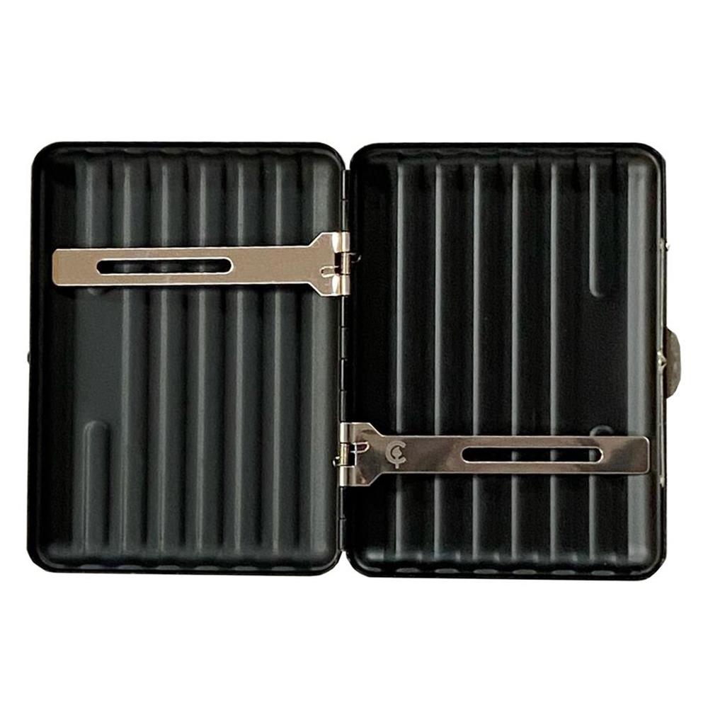 Cool Bavul Desen Metal Kısa Sgara Tabakası 12li Satin Siyah