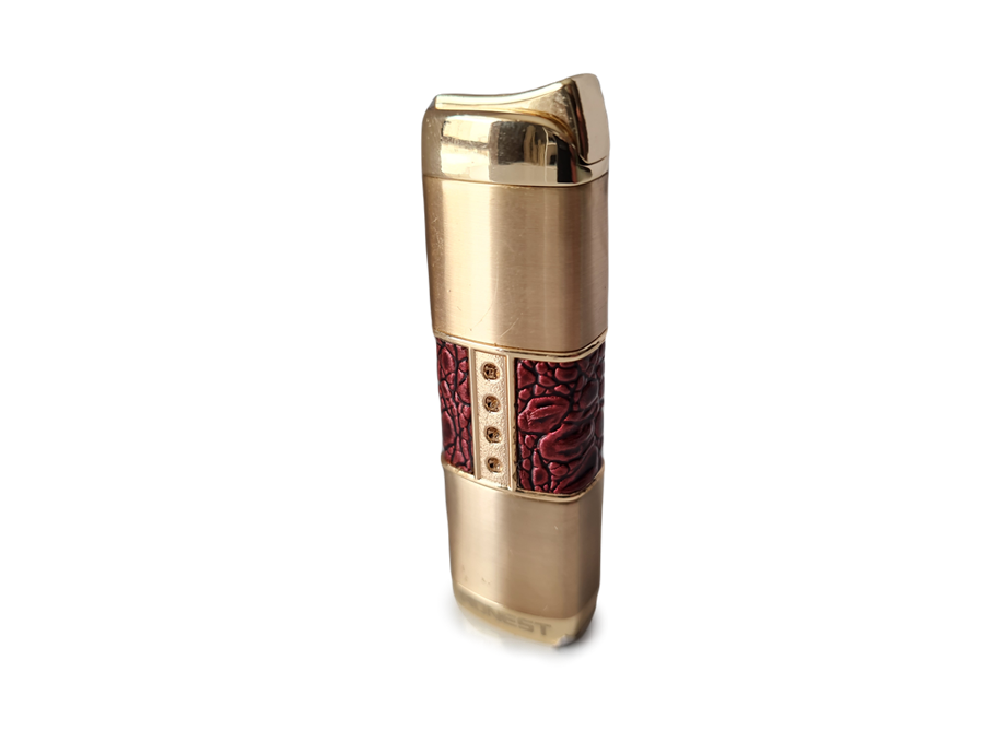 Honest Tek Torch Rezistanslı Taşlı Tasarım Çakmak Gold(Outlet)