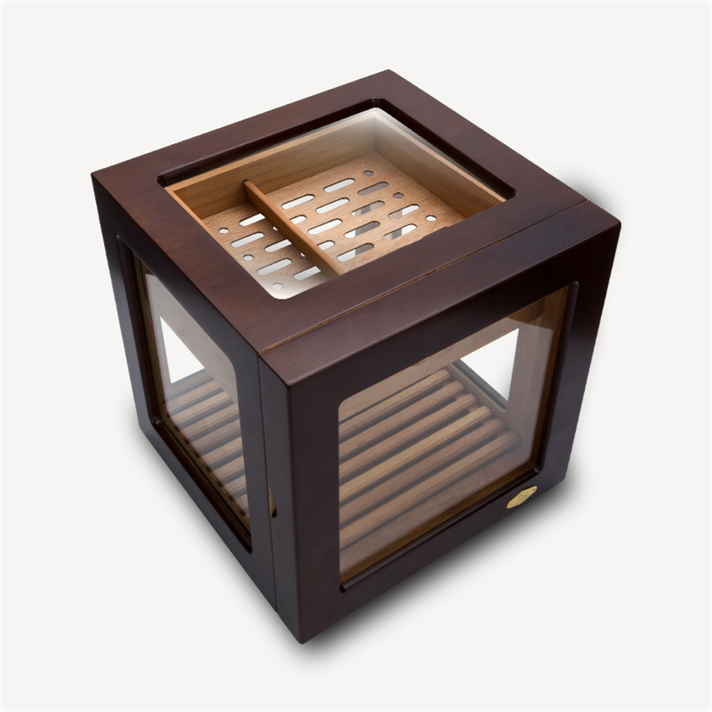 Lubinski Cam Küp Cedar Tepsili Puro Kutusu Humidor 40s