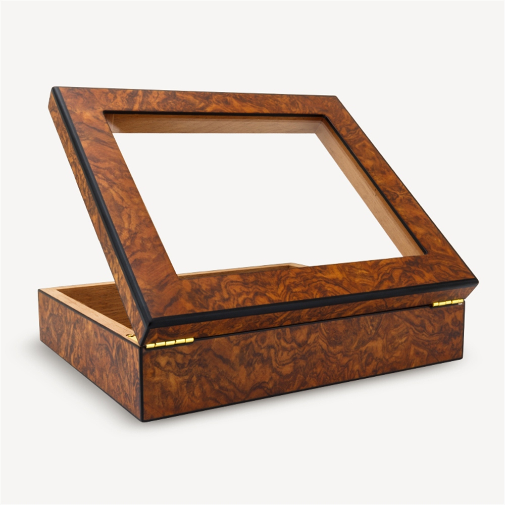 Lubinski Cedar Basic Camlı Puro Kutusu Humidor Slim Dijital Kahve 15s