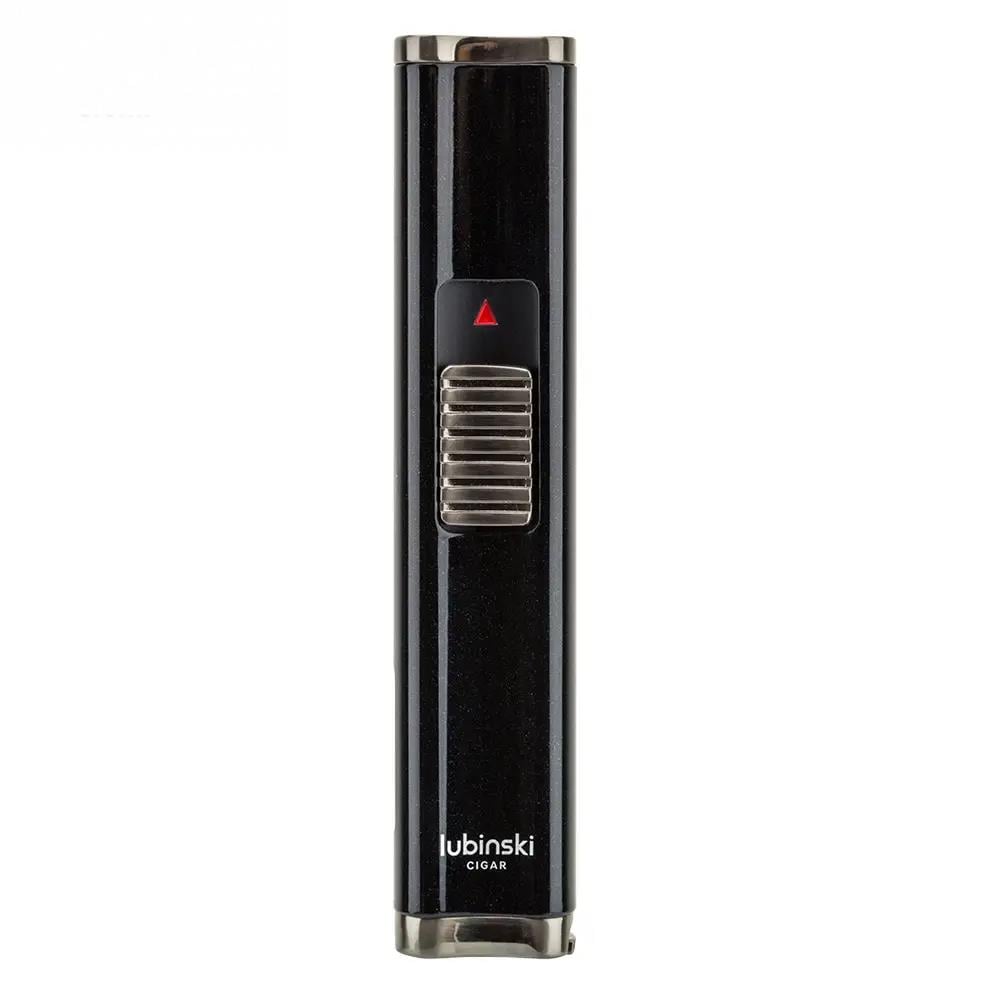 Lubinski Cigar Slim Cetvelli Ve Sehpalı Çift Torch Puro Çakmağı Siyah